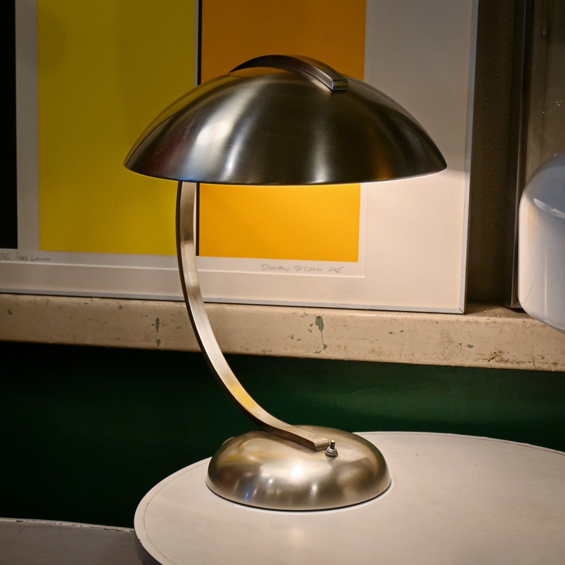chrome desk lamp Rugged Industrial lamp Space Age Minimalist Design / クローム デスク ランプ スペースエイジ  無骨 インダストリアル ミニマル