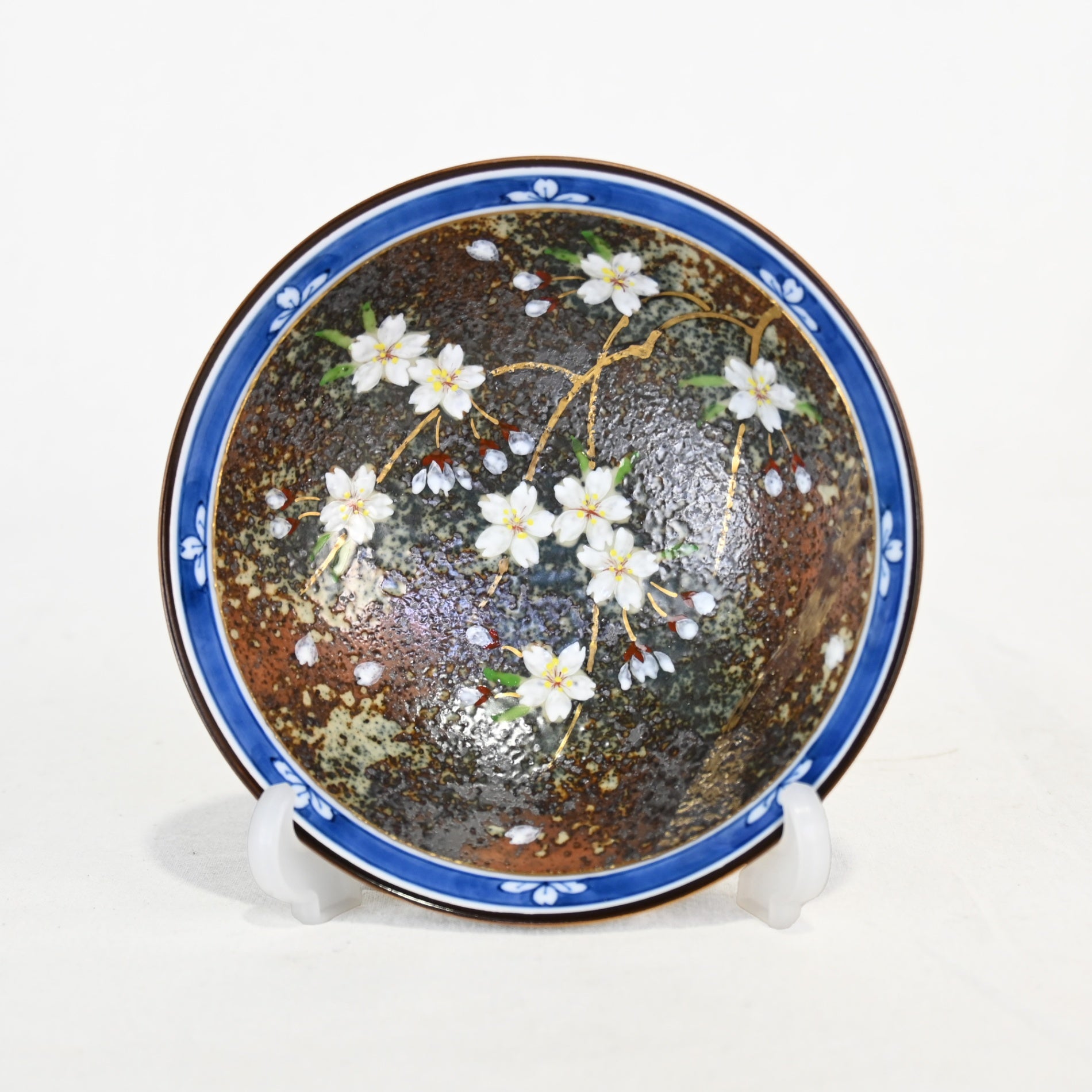 伝作窯 桜 絵盛皿 箱付き  茶碗 小皿 / Densaku-kiln blossom Plate Japanese bowl