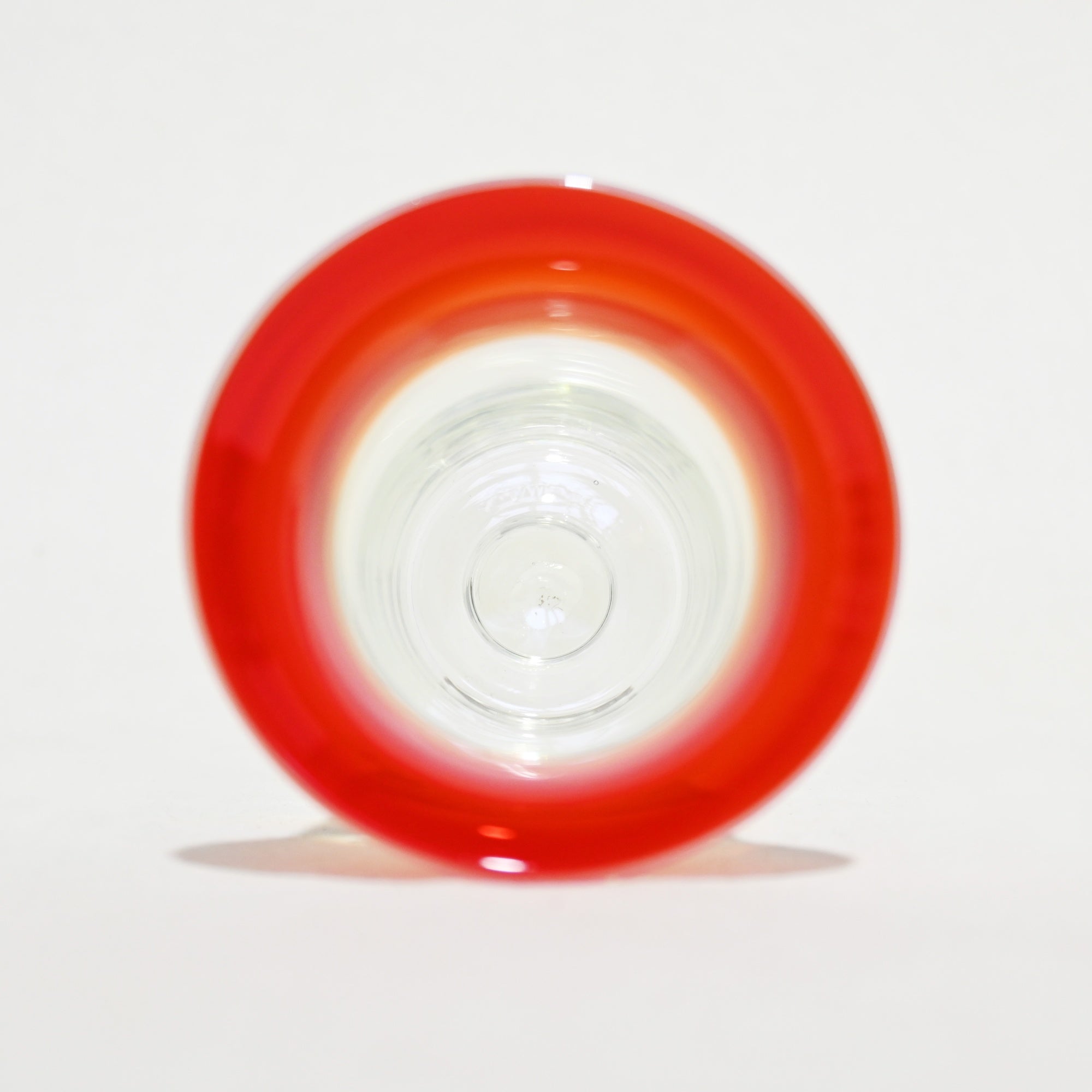 Vintage Japanese Blown Glass Vermilion Milky White Transparent Ice Cup Parfait Glass / ヴィンテージ 和ガラス 吹きガラス 朱色 乳白色 透明 氷コップ パフェグラス