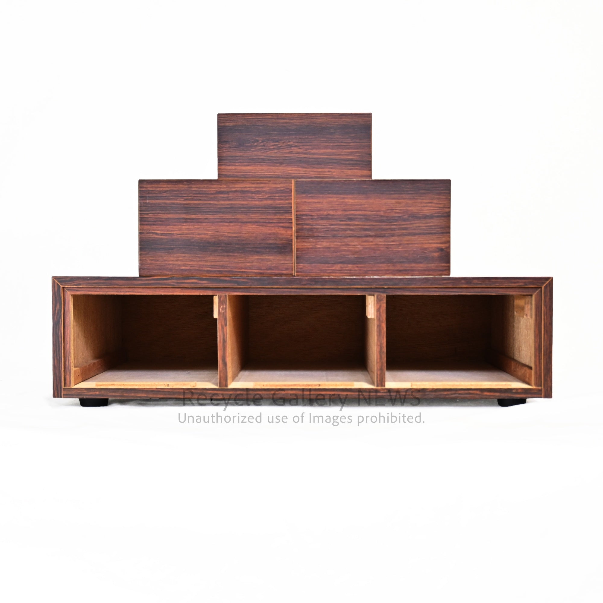 Rosewood-print Veneer small drawer unit with 3 drawers Showa retro style / ローズウッドプリント 突板小引き出し 引出3杯 昭和レトロ