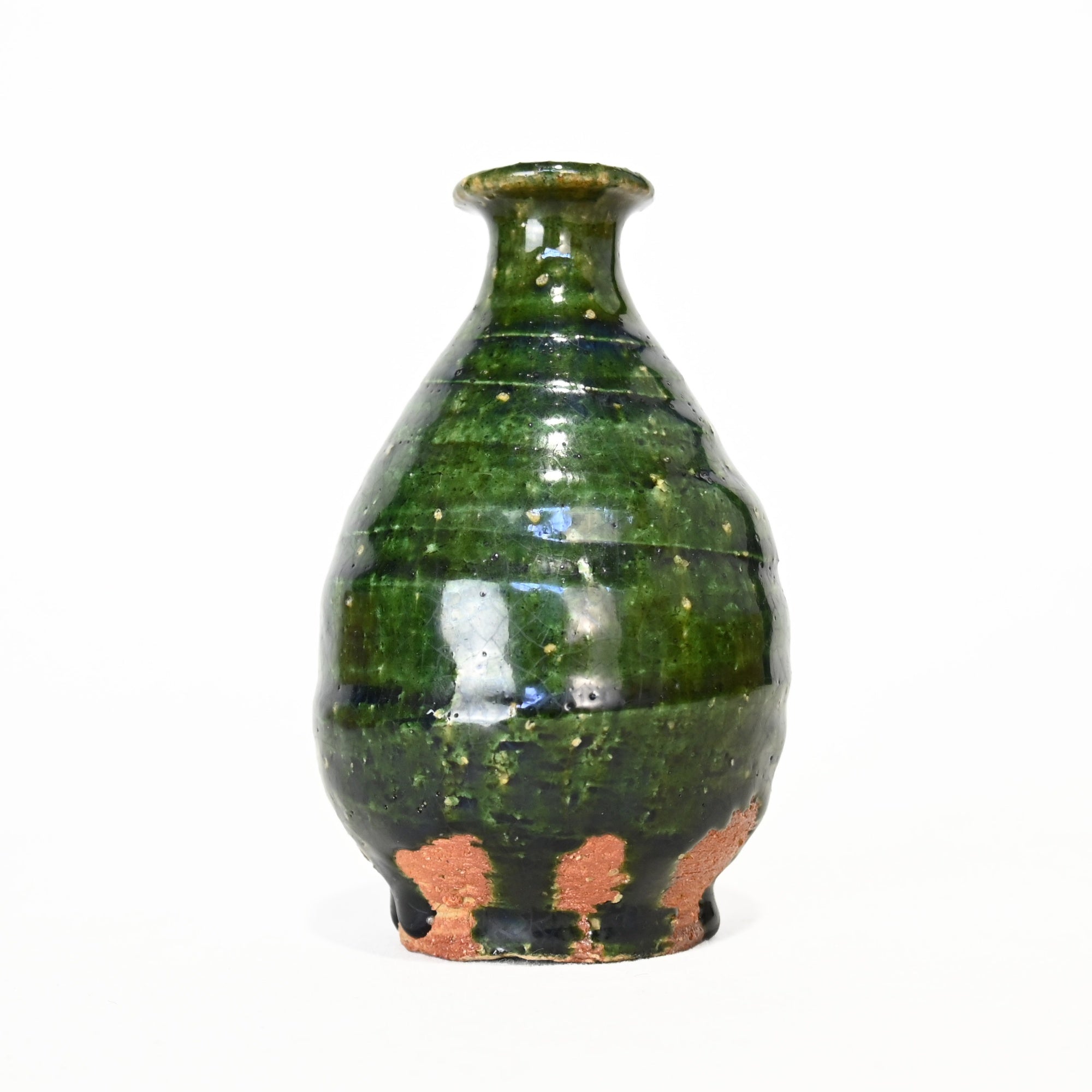 松崎健 織部徳利 共箱栞付 遊心窯 / Ken Matsuzaki Oribe Tokkuri Yuushin-Gama Japanese Sake bottle