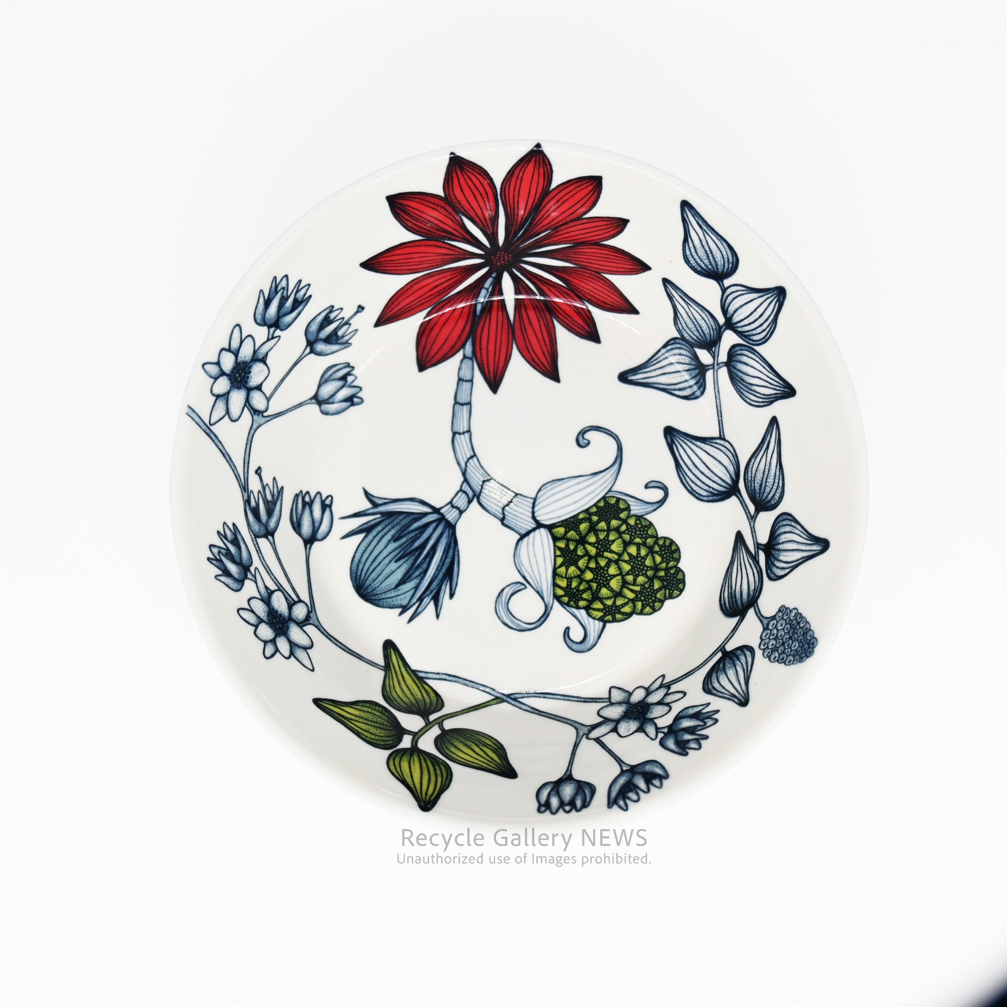 ARABIA Runo Summer Ray Finland Floral 16.5cm Bowl Old Backstamp Scandinavian Style / アラビア ルノ サマーレイ 16.5cmボウル フィンランド  花柄 北欧 旧スタンプ