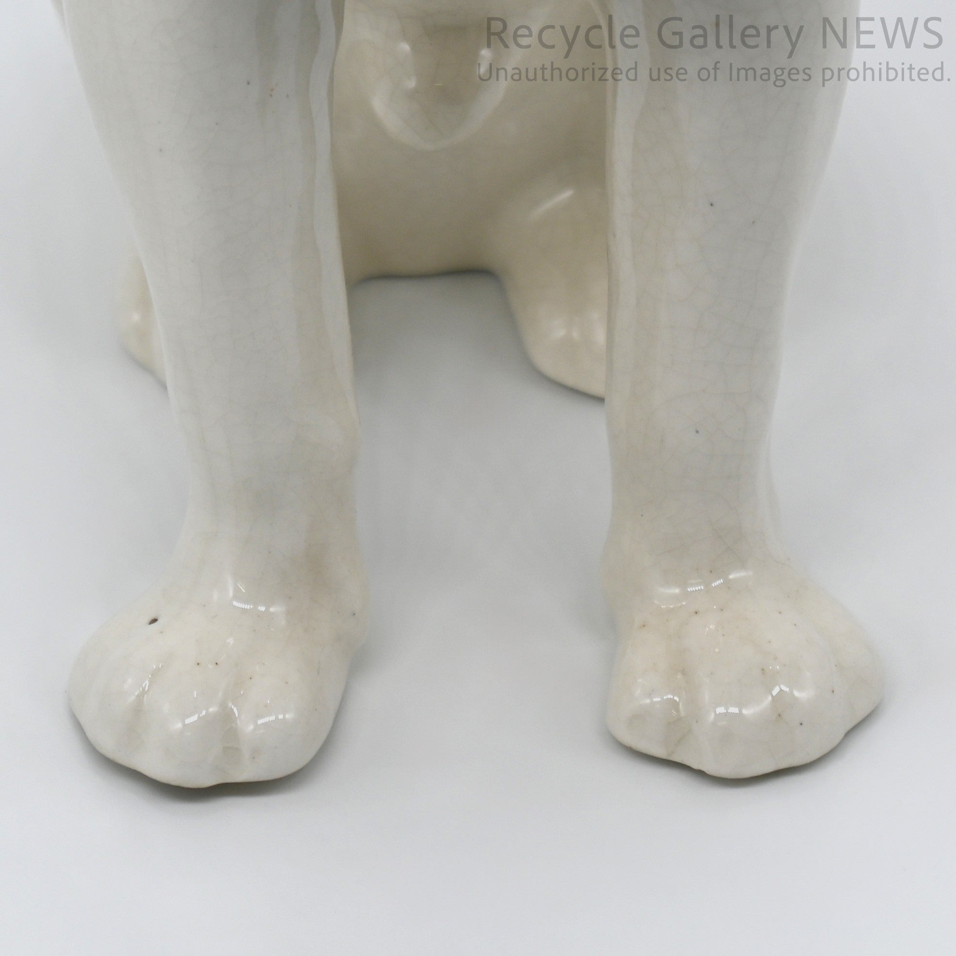 His Master's Voice "Nipper" Vintage Ceramic Dog Figurine Ornament Victor White / 『主人の声』ビクター犬 ニッパー 陶器フィギュリン オブジェ 犬の置物 オーディオ レトロ 白