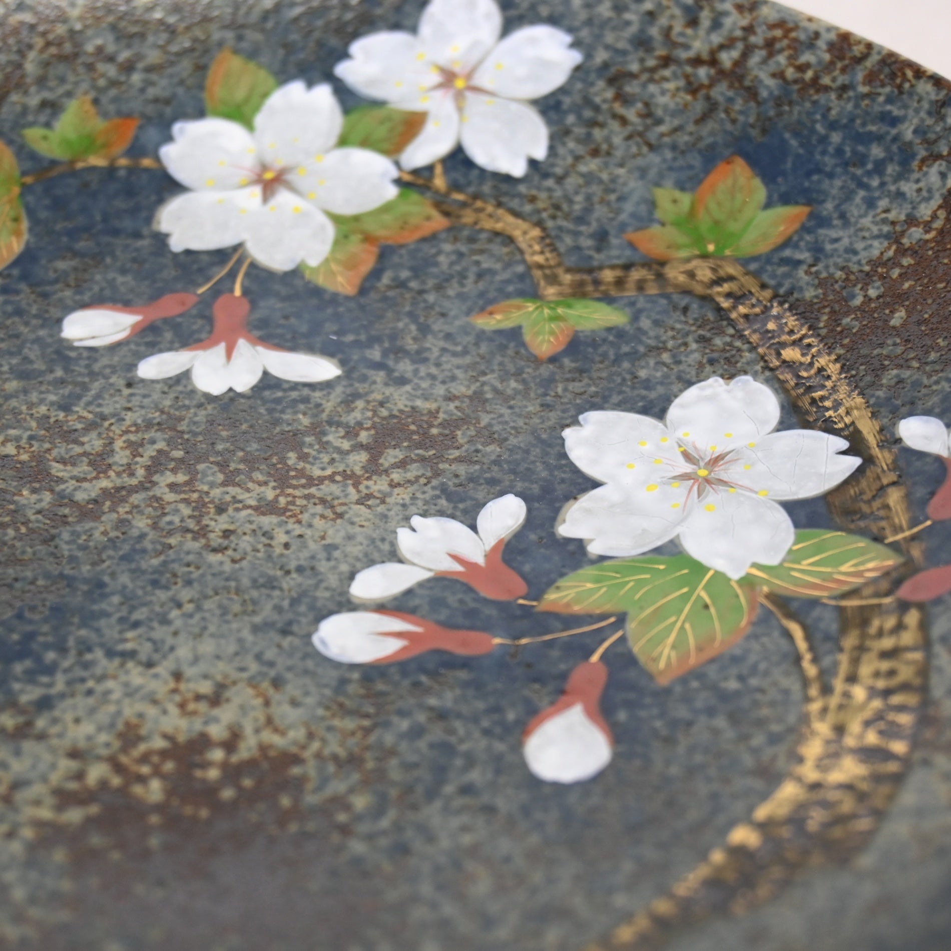 伝作窯 桜 絵盛皿 箱付き 和皿 / Densaku-kiln blossom Plate Japanese dish