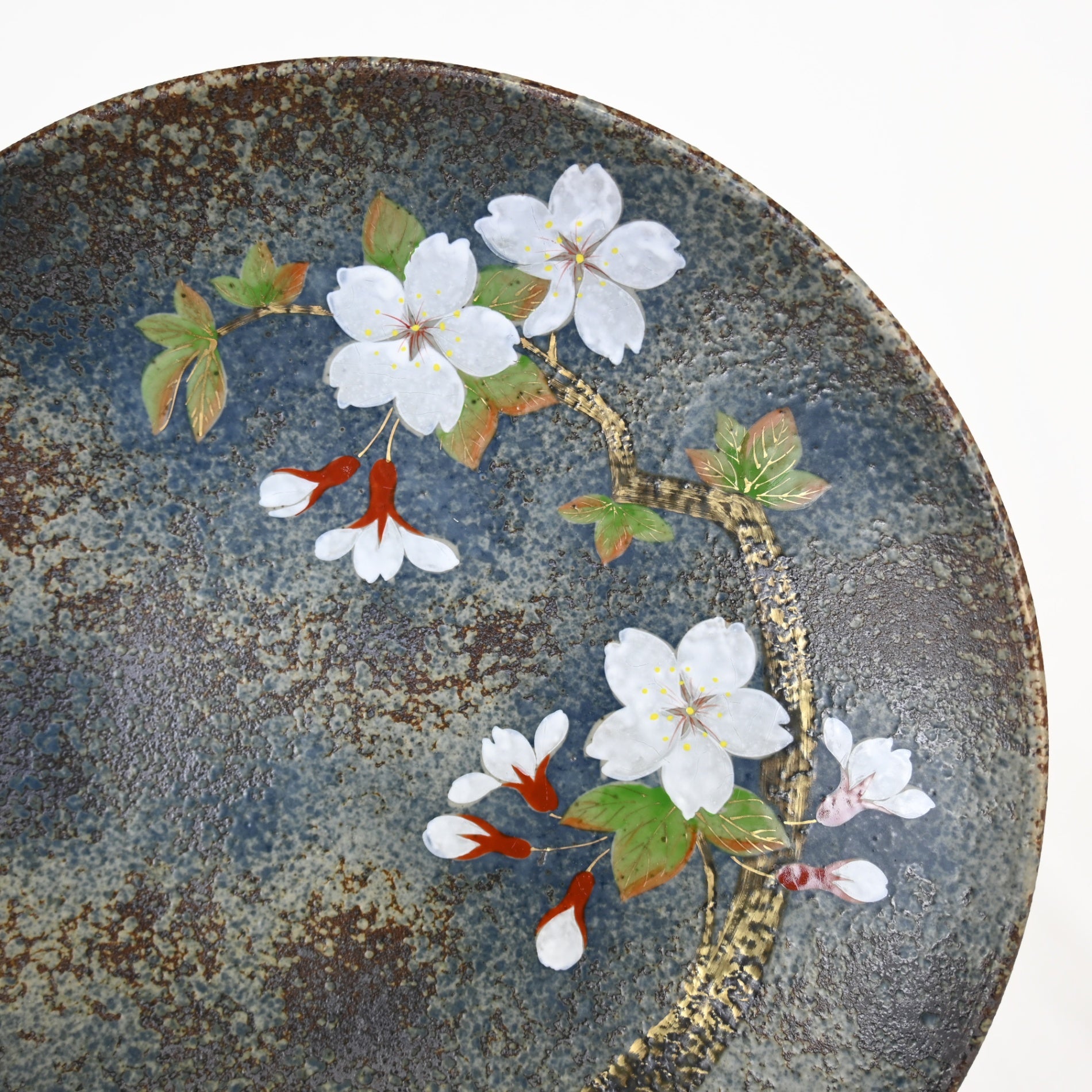 伝作窯 桜 絵盛皿 箱付き 和皿 / Densaku-kiln blossom Plate Japanese dish