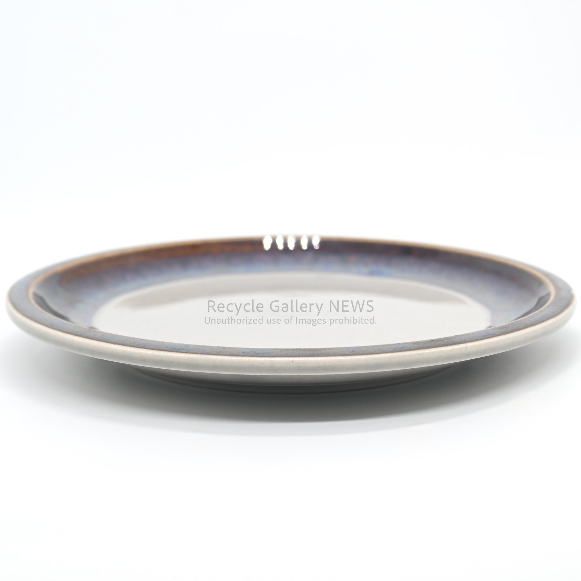 B&G Quistgaard 19cm Stoneware Plate Danish Vintage Blue Brown Gray / ビングオーグレンダール クイストゴー 19cmプレート 皿 デンマーク食器 ブルー ブラウン グレー