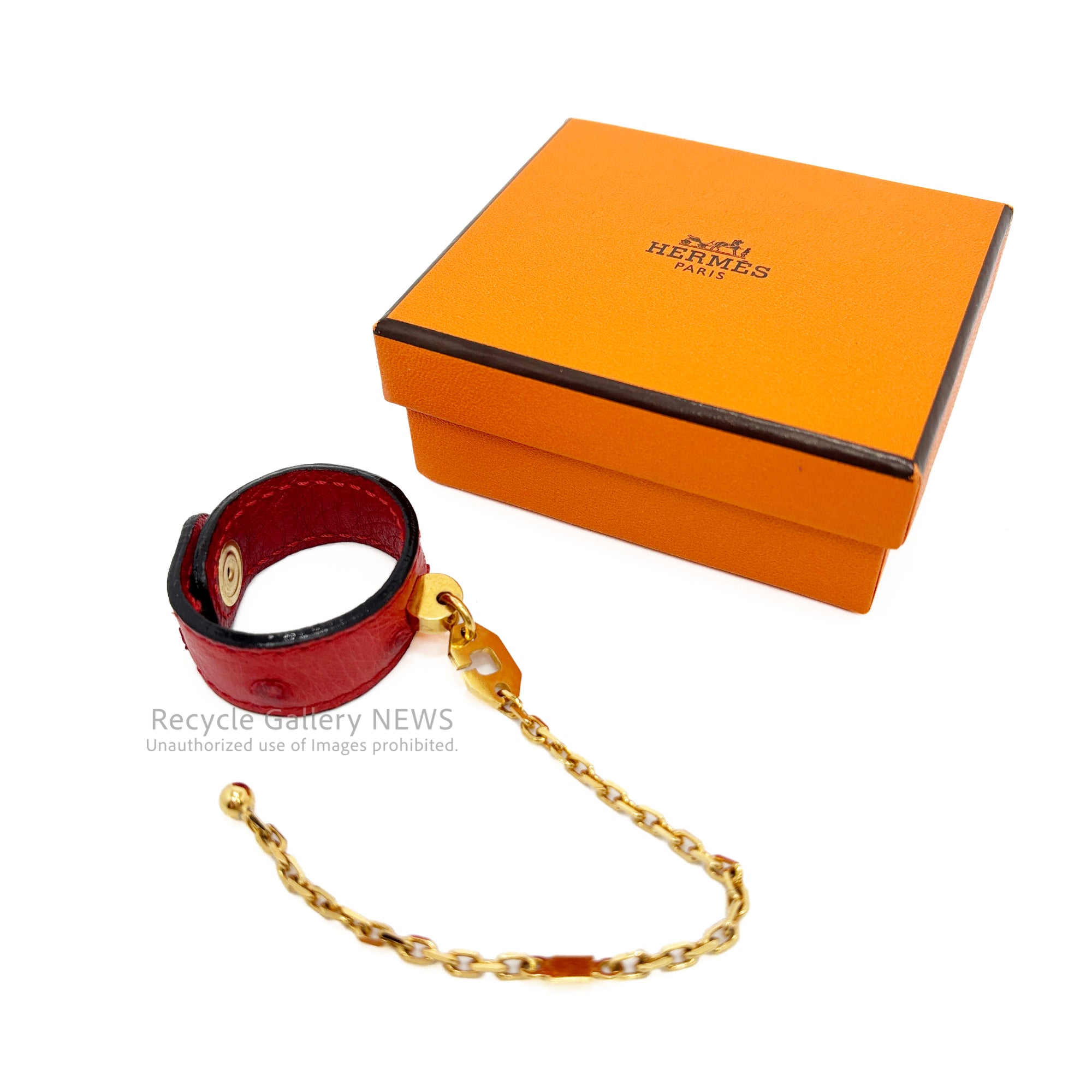 HERMES Red Ostrich Glove Holder Italia / エルメス グローブホルダー