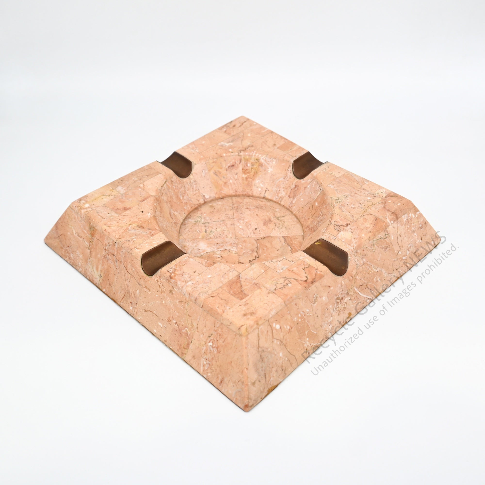 Pink Marble Look Stone Texture Ash Tray Square Mid-Century Modern / 大理石調 アッシュトレイ 灰皿 スクエアフォルム モダンインテリア ミッドセンチュリー ピンク マーブル