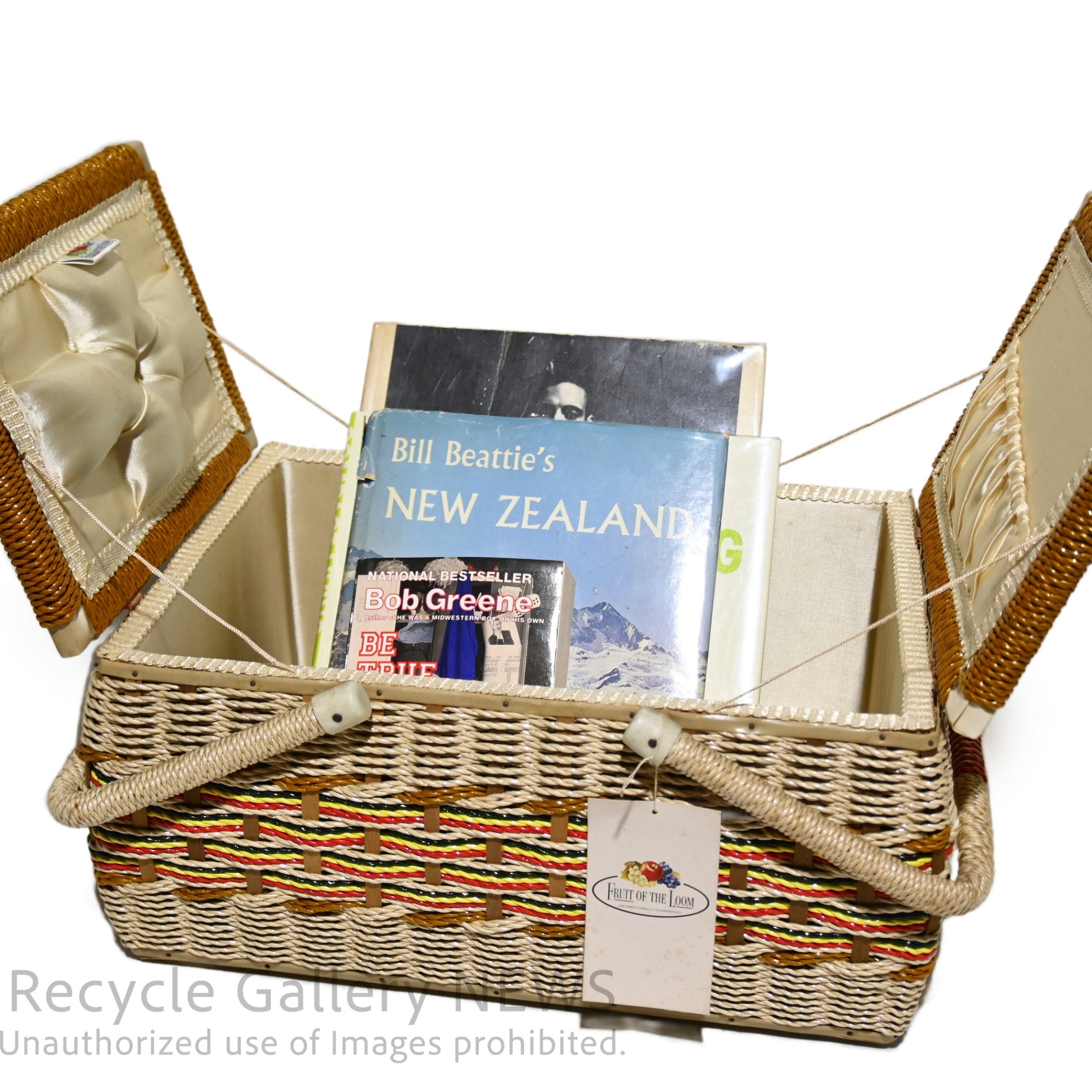 FRUIT OF THE ROOM Sewing Basket Box Retro Embroidery Vintage Unused / フルーツ・オブ・ザ・ルーム 裁縫箱 ソーイングバスケット レトロ 刺繍 ヴィンテージ 未使用 新古品