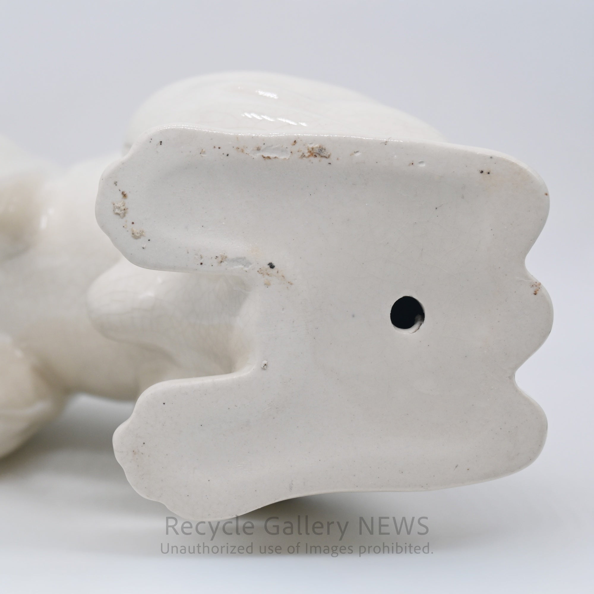 His Master's Voice "Nipper" Vintage Ceramic Dog Figurine Ornament Victor White / 『主人の声』ビクター犬 ニッパー 陶器フィギュリン オブジェ 犬の置物 オーディオ レトロ 白