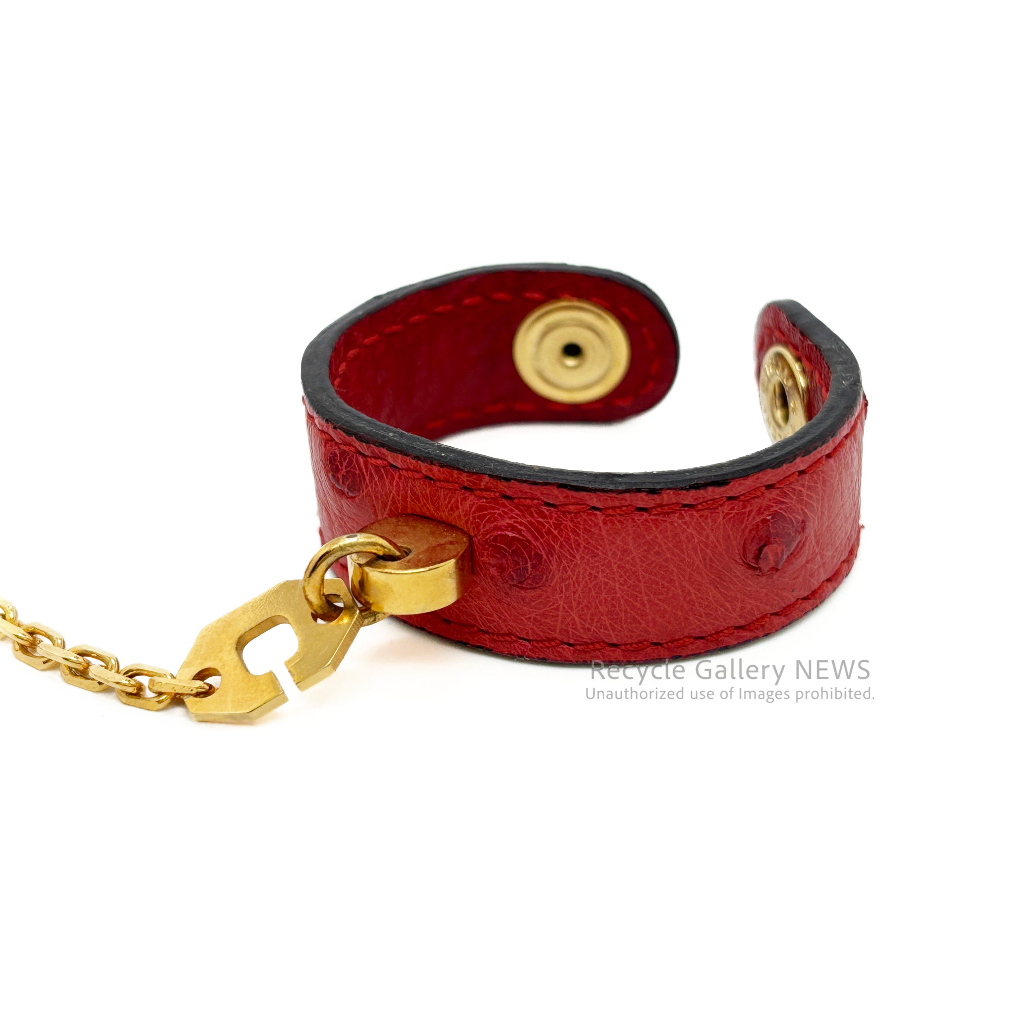 HERMES Red Ostrich Glove Holder Italia / エルメス グローブホルダー レッド オーストリッチ