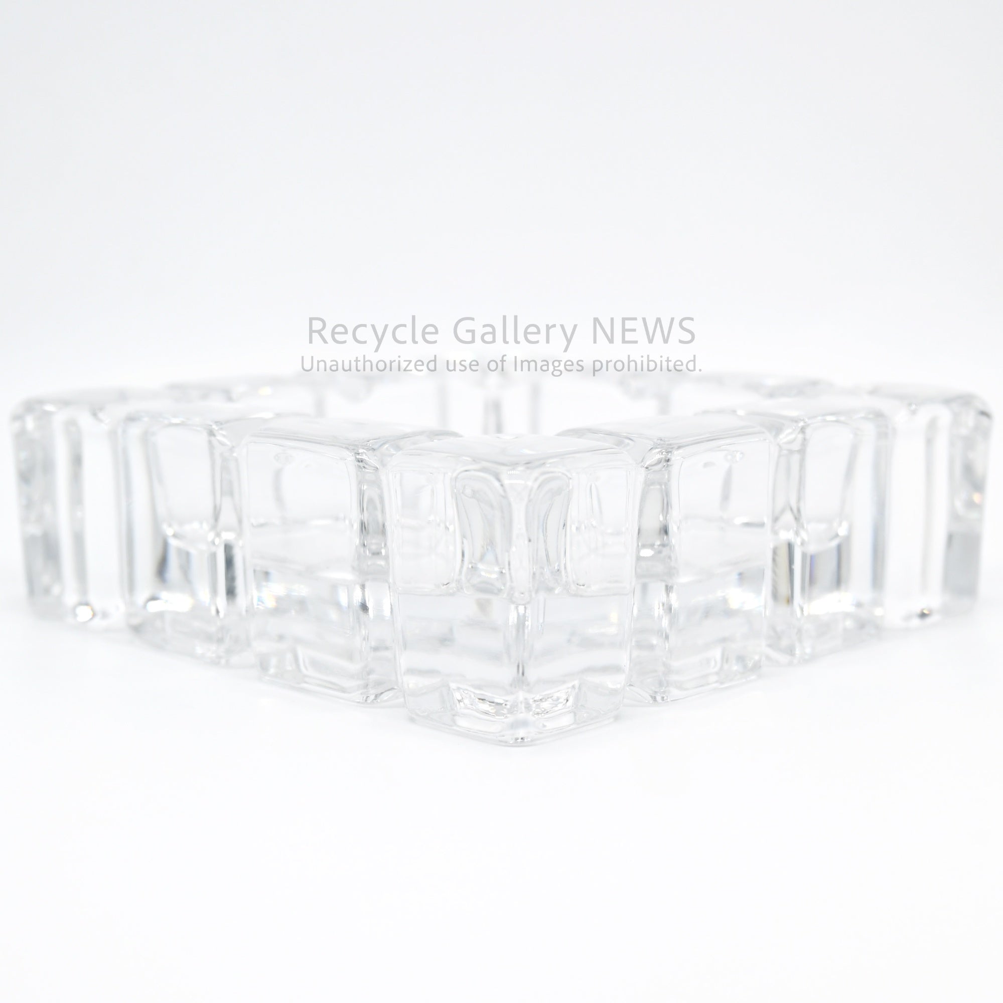 Art Déco Crystal Cube Tray Ashtray Decorative Object Retro Modern / クリスタル キューブ トレイ ガラス クリア 小物入れ 灰皿 オブジェ レトロモダン アール・デコ