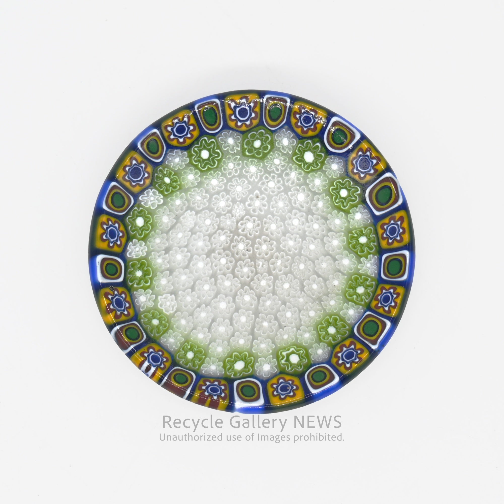 Venezian glass Millefiori Glass Plate Italia Artisan Craftsmanship Floral Pattern / ヴェネチアンガラス ミルフィオリ ガラスプレート 小皿 イタリア クラフトマンシップ 花柄