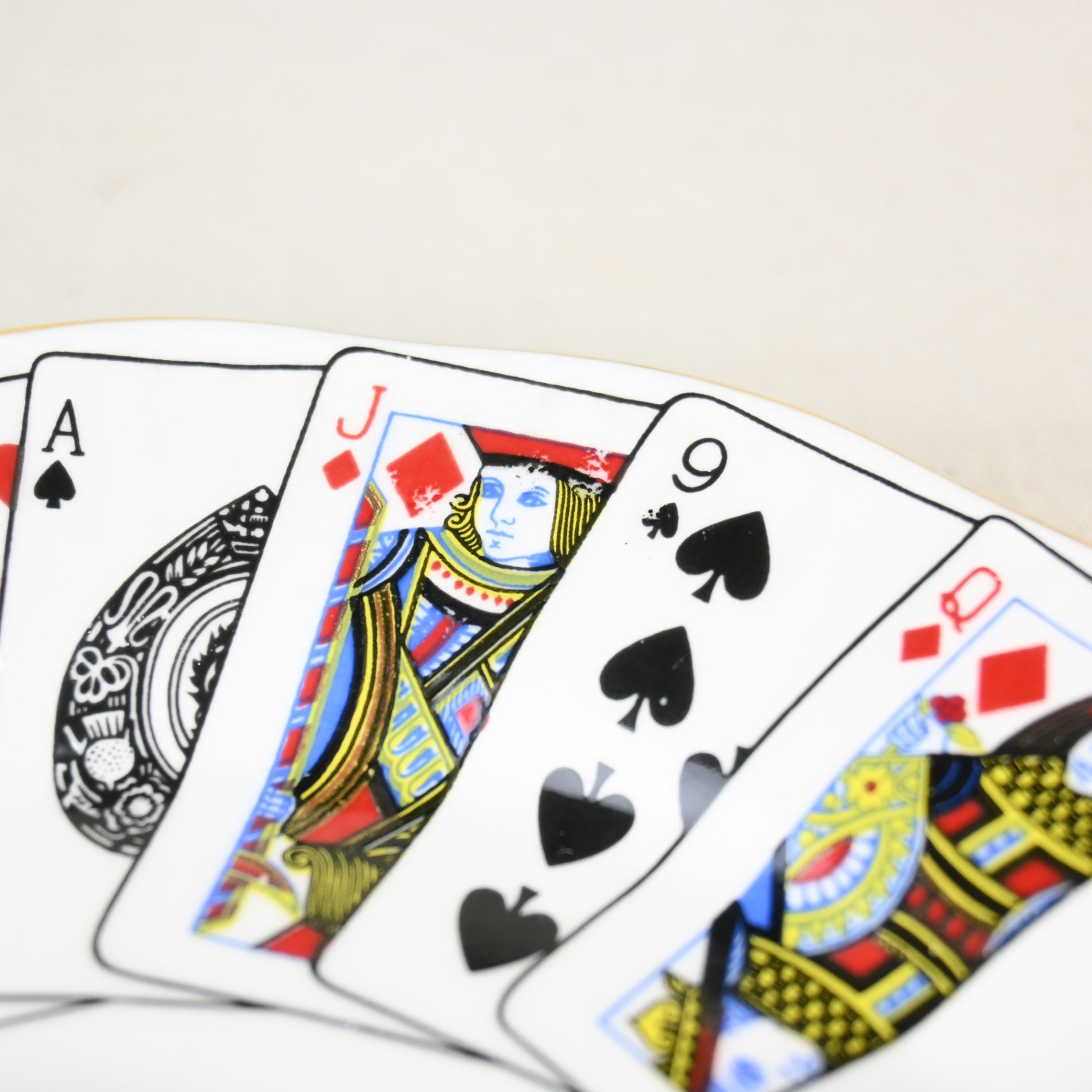 Elizabethann Cut for Coffee Demitasse trio set Playing cards Design UK Vintage / エリザベスアン トランプ柄 デミタスカップ トリオセット 英国ヴィンテージ