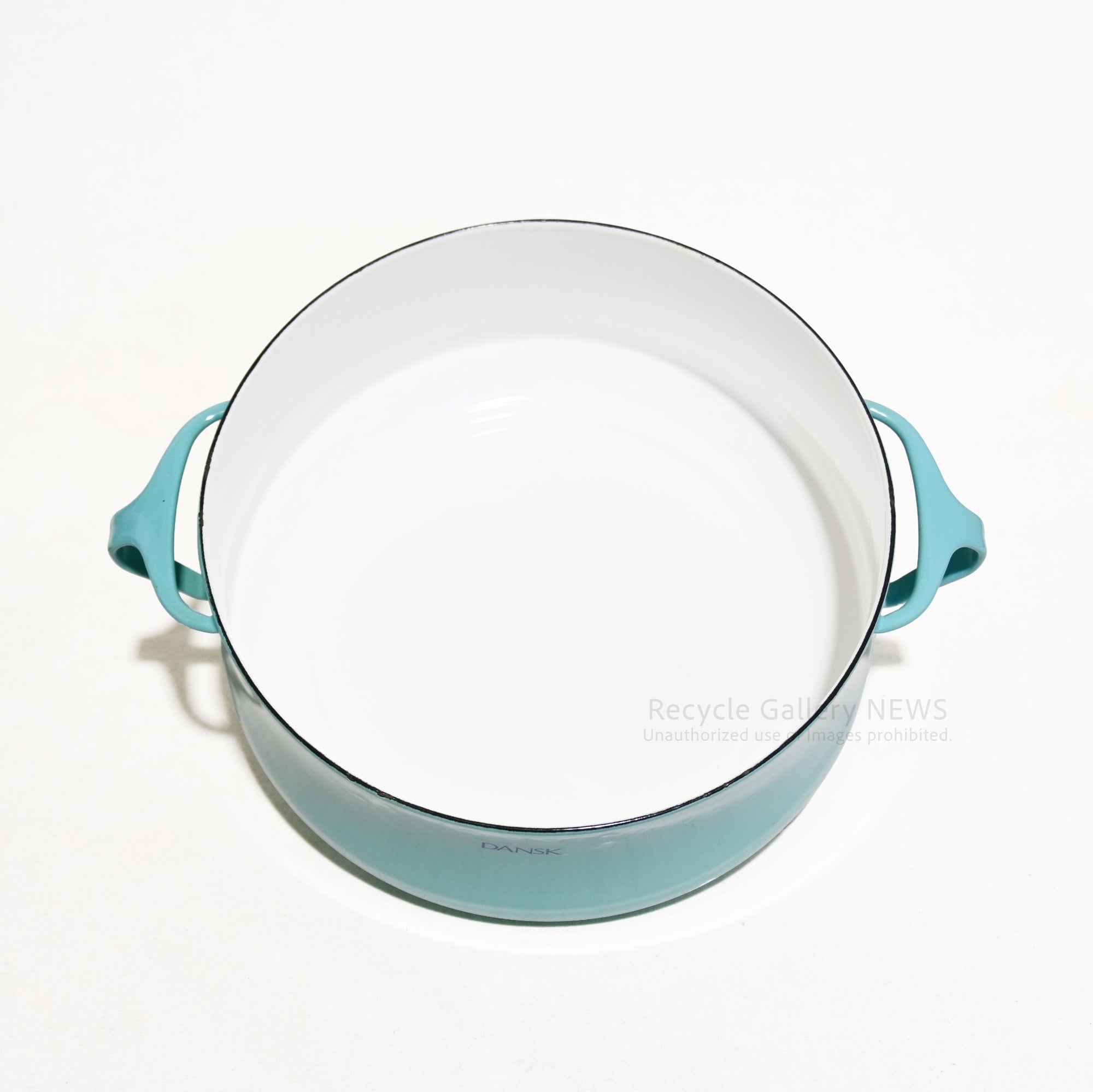 DANSK 23cm Casserole Double-Handled Pot Kobenstyle Teal/Turquoise Enamel U.S.A  / ダンスク 23cm キャセロール 両手鍋 コベンスタイル ティール ターコイズ ホーロー 未使用 新古品