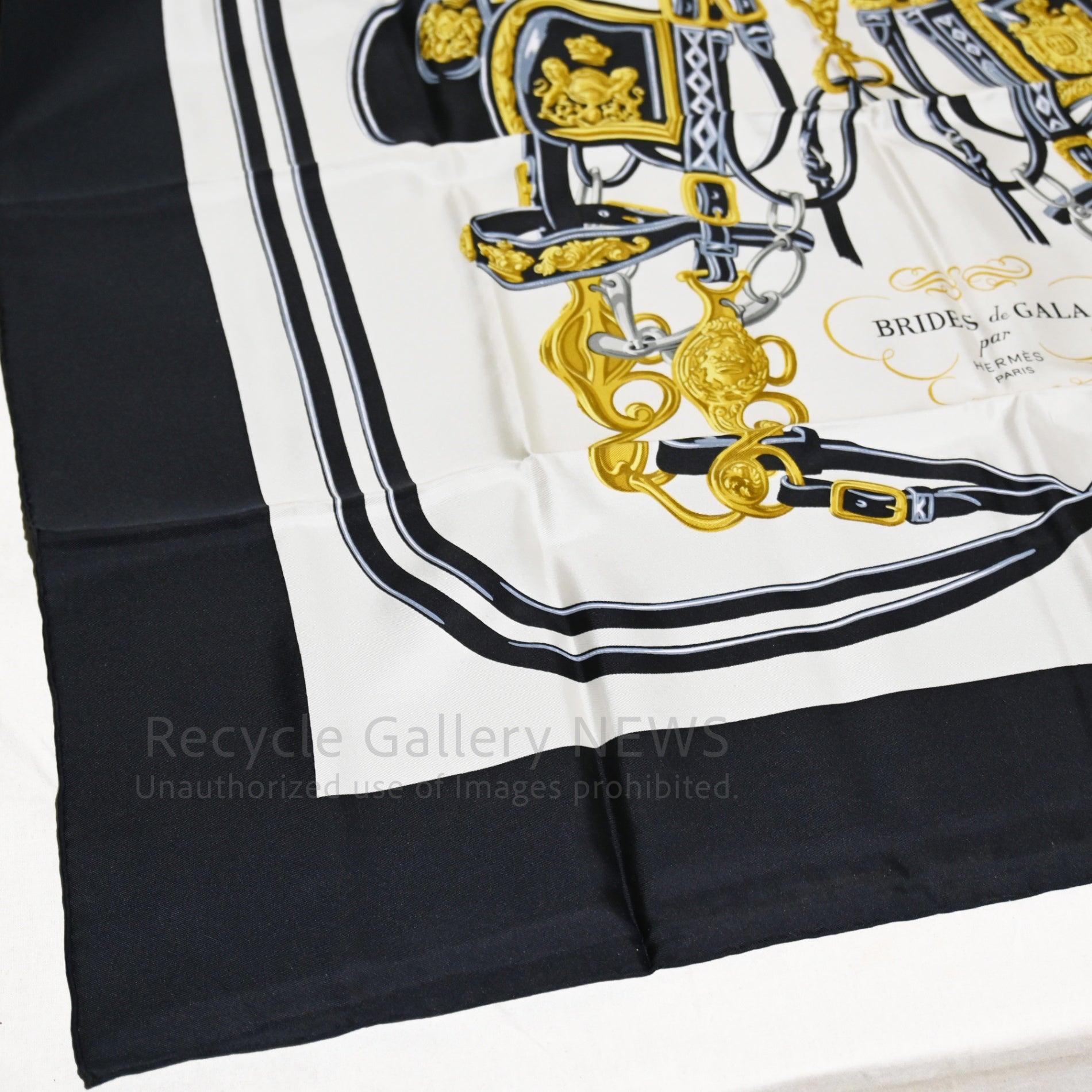 HERMES Carré 90 BRIDES de GALA Scarf 1990-2000s Unused Vintage / エルメス カレ90 ブリッド・ドゥ・ガラ スカーフ 1990〜2000年代当時物 未使用・新古品 ヴィンテージ