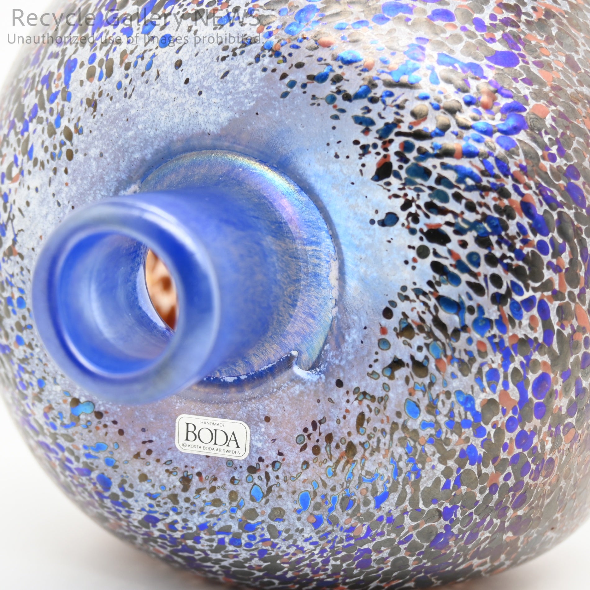 KOSTA BODA Bertil Vallien Art Modern Glass Flower Vase Purple Tones / コスタボダ ガラス フラワーベース バーティル・ヴァリーン 一輪挿し 花瓶 パープル系 アートガラス モダン