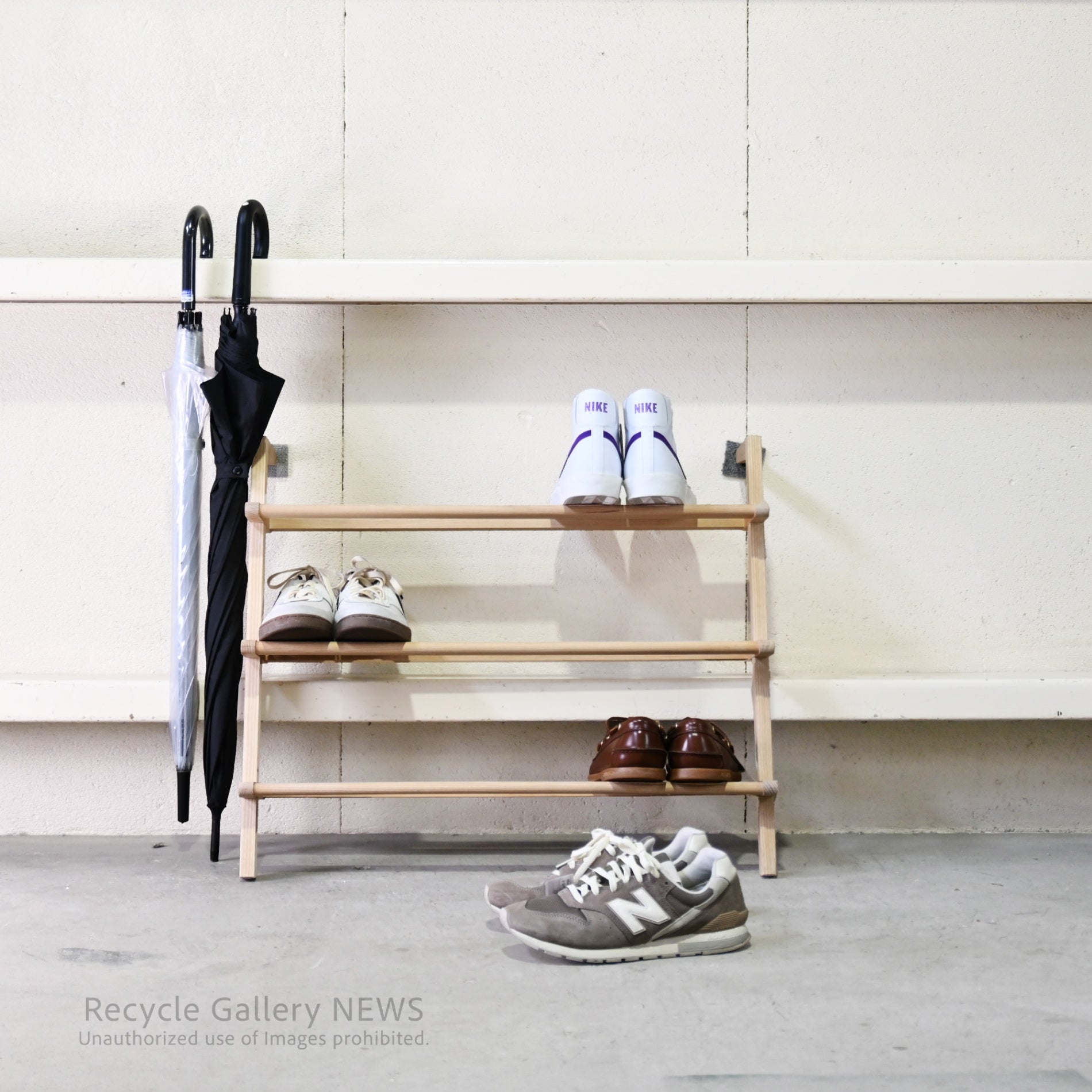 SIDE BY SIDE German Solid Ash Wood shoes rack "Gaston" European Modern / サイドバイサイド シューズラック ガストン アッシュ無垢材 ドイツ モダン