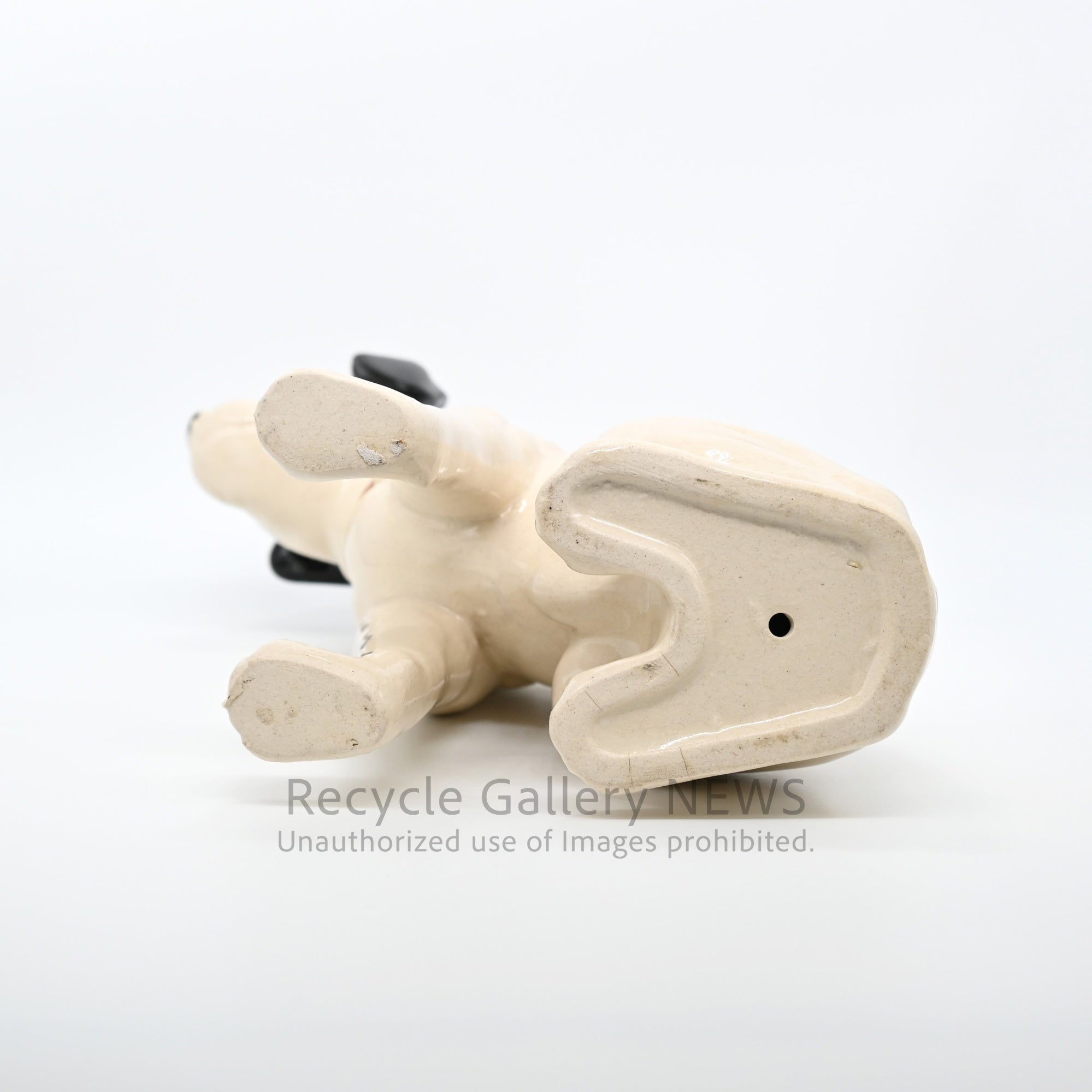 His Master's Voice "Nipper" Vintage Ceramic Dog Figurine Ornament Victor White /『主人の声』ビクター犬 ニッパー 陶器フィギュリン オブジェ 犬の置物 オーディオ レトロ 白