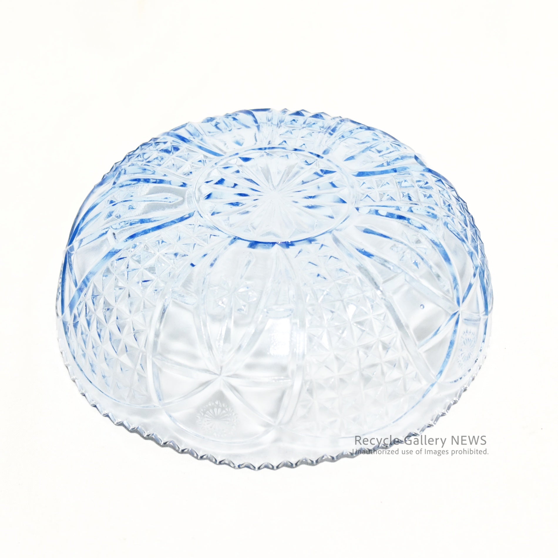 Pressed glass cut bowl Blue Japanese Taisho-Showa Retro Vintage / プレスガラス カットボウル ブルー 大正 昭和 レトロ ヴィンテージ