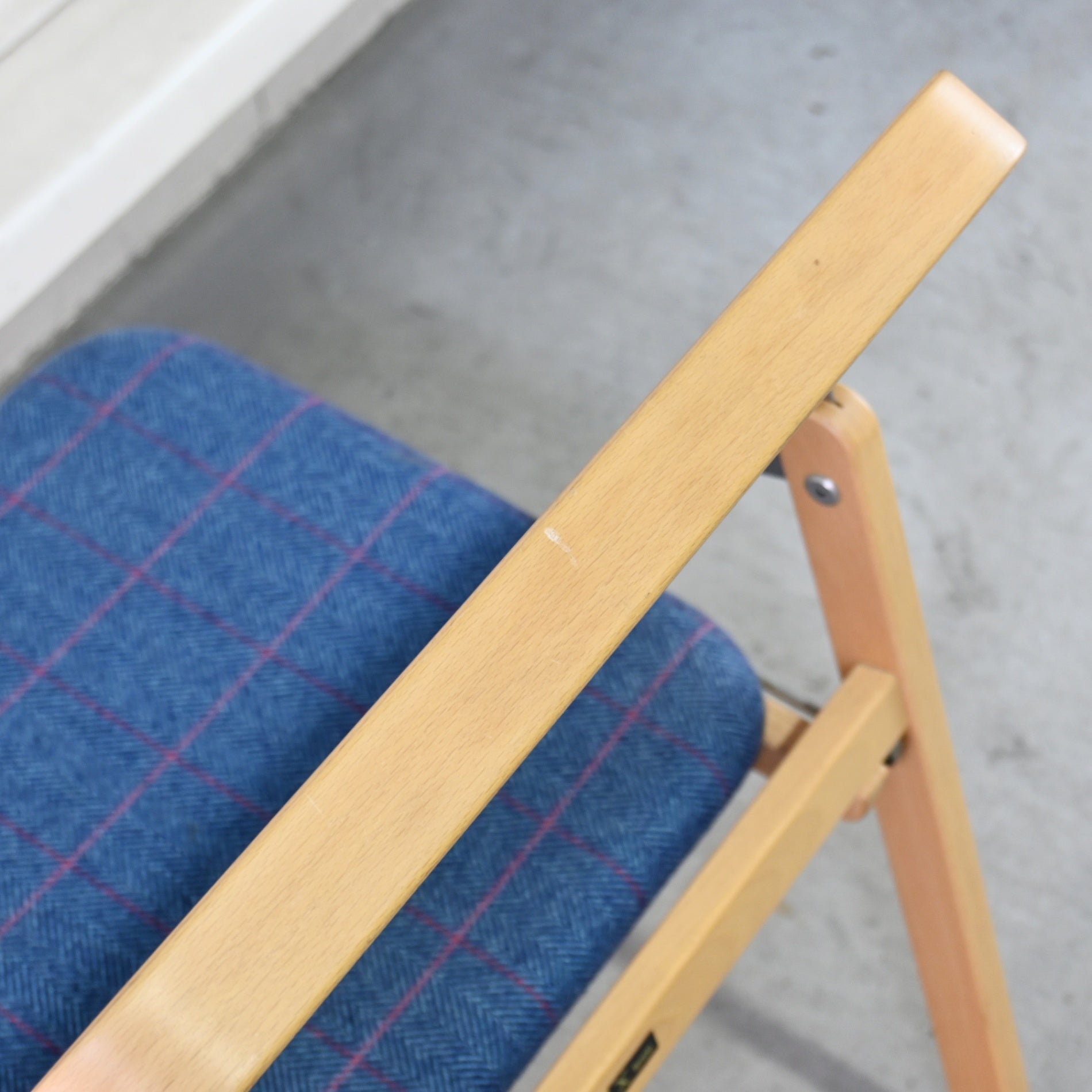 Tendo Folding chair T-3229WB-NT Japan Molded plywood / 天童木工 フォールディングチェア 折りたたみ椅子 廃盤シート張地布 日本 成形合板 木材