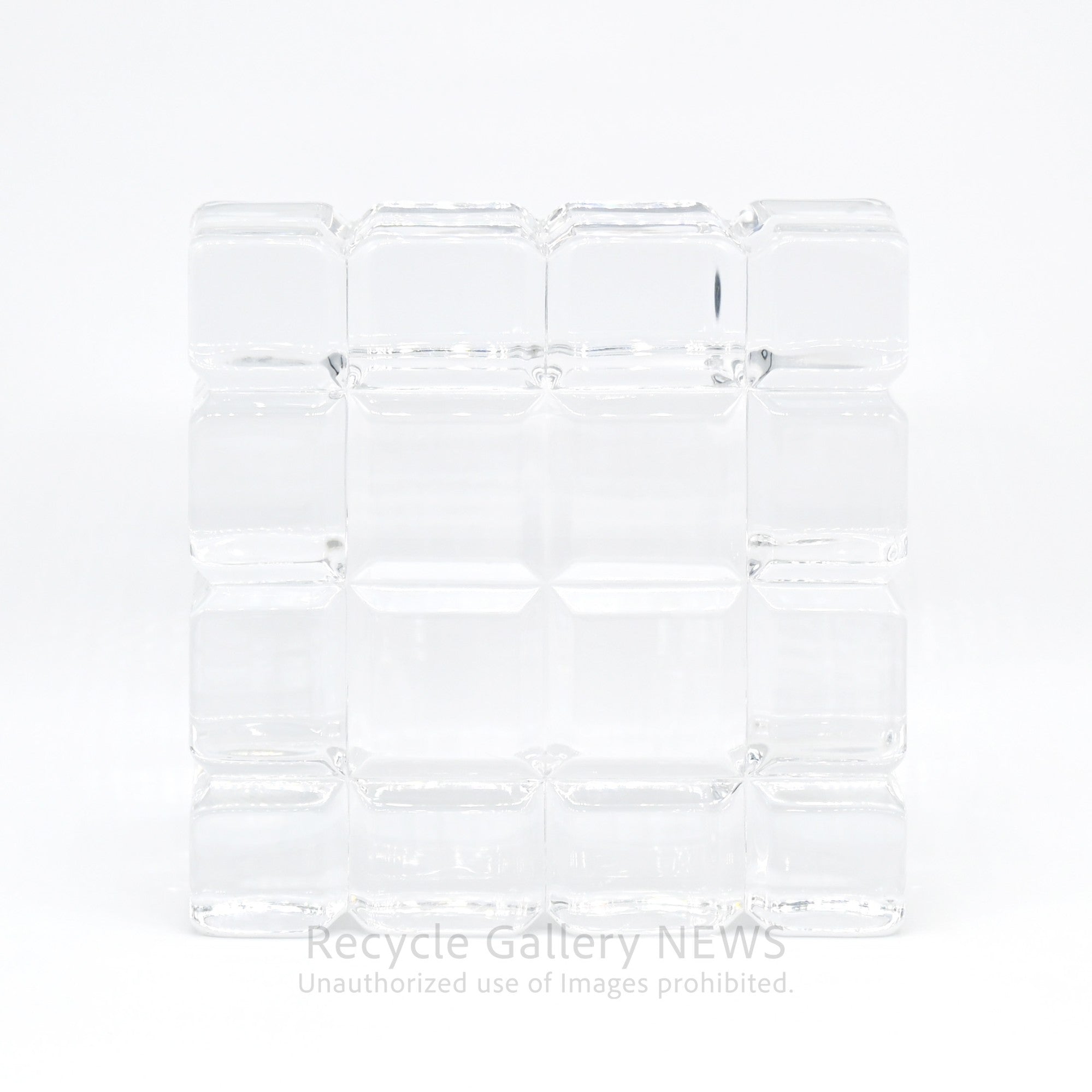Art Déco Crystal Cube Tray Ashtray Decorative Object Retro Modern / クリスタル キューブ トレイ ガラス クリア 小物入れ 灰皿 オブジェ レトロモダン アール・デコ