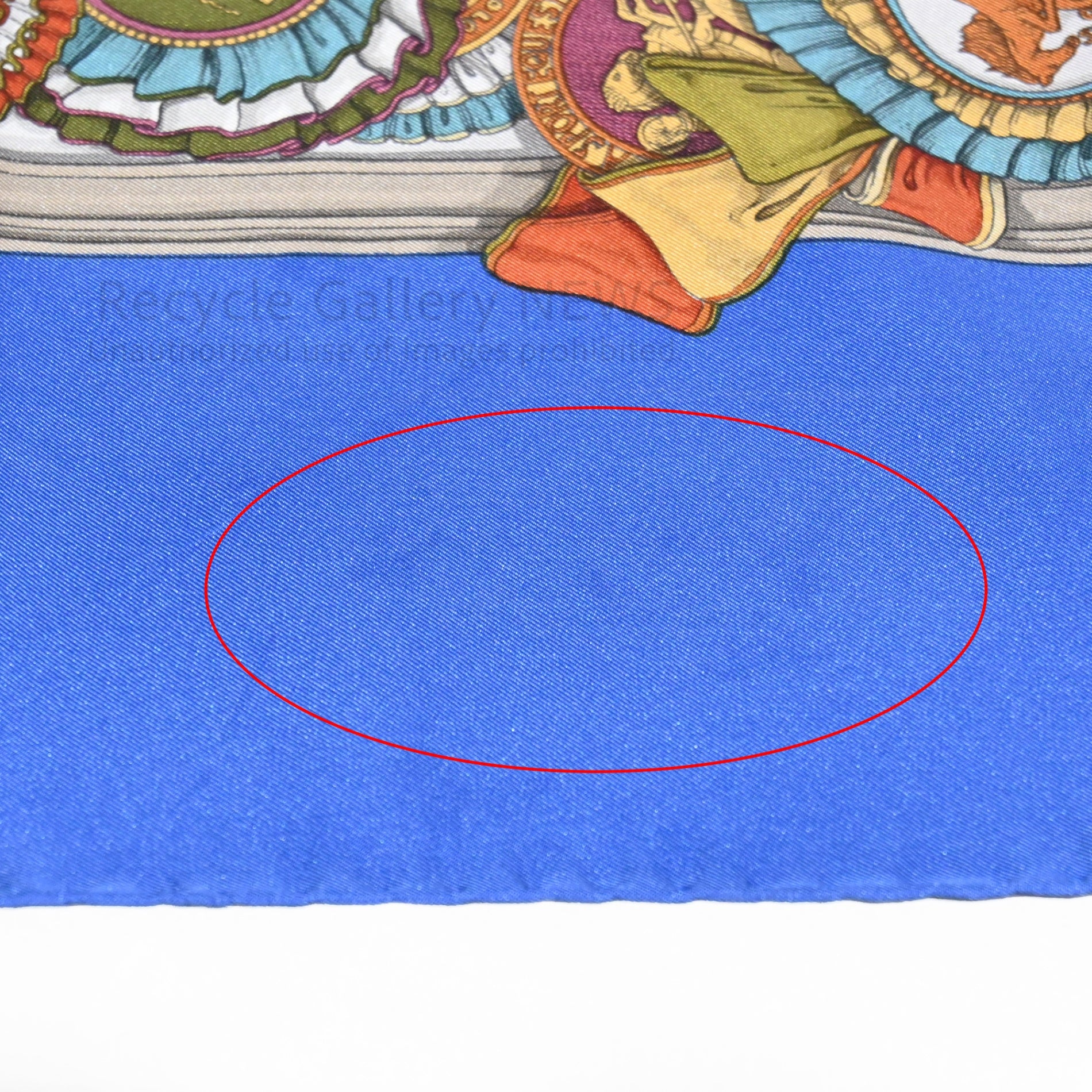 GUCCI Large Scarf Rosette Pattern Silk Medal Ribbon Blue Vintage Gucci / グッチ 大判スカーフ ロゼット柄 シルク 勲章 リボン 青 オールドグッチ