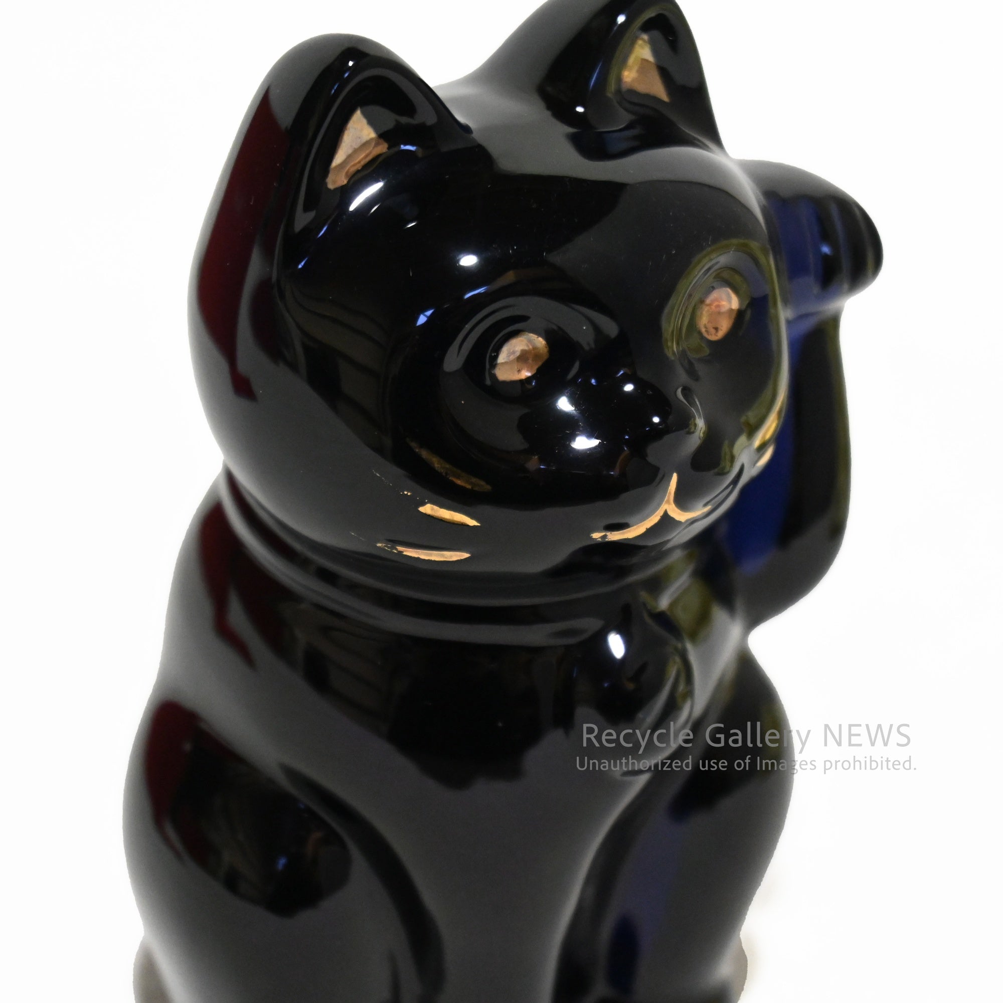 Baccarat Maneki-Neko Lucky Cat Fortune Cat Midnight blue（Blue-black) Crystal Glass / バカラ まねき猫 ミッドナイト ブルーブラック クリスタルガラス