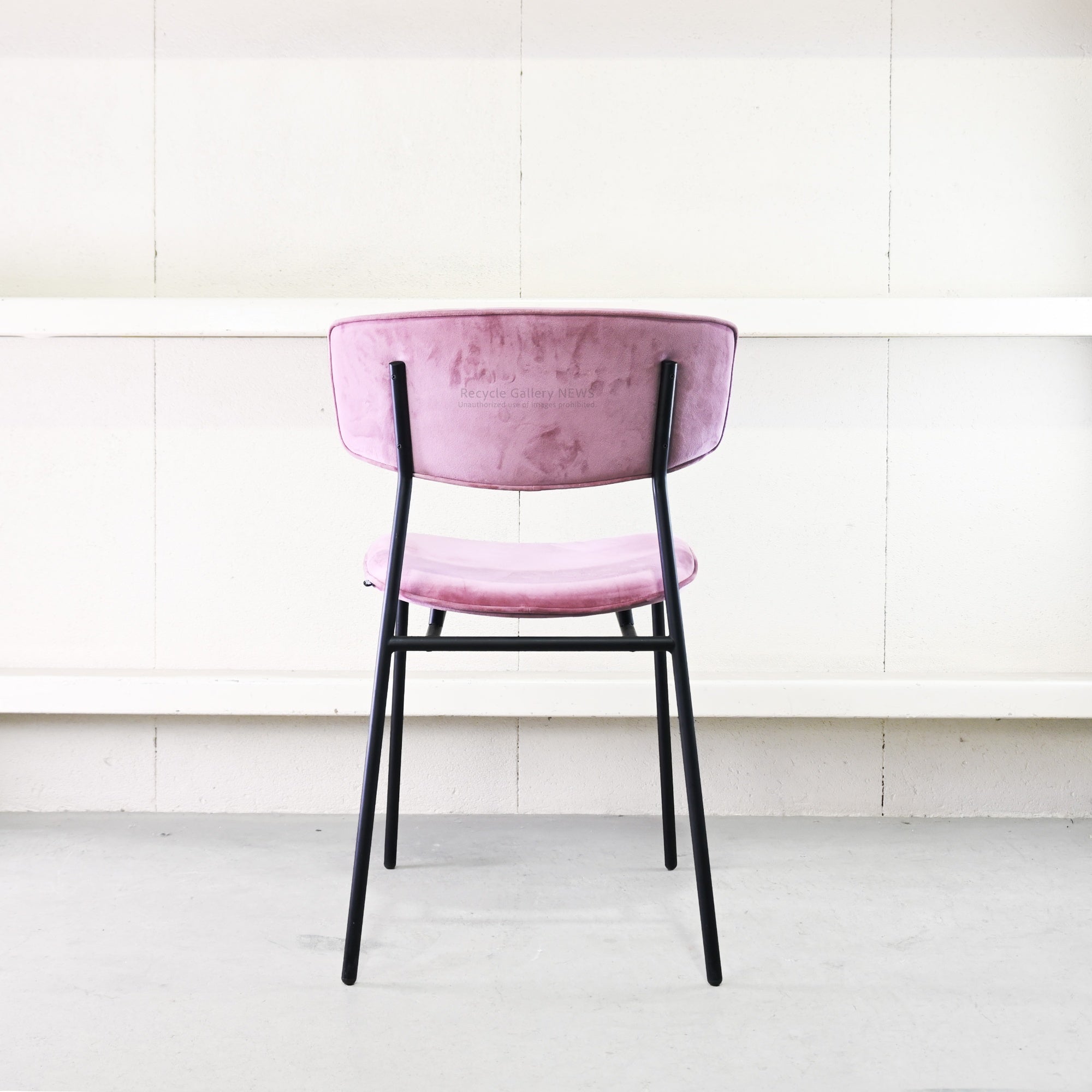Calligaris Fifties Dining Chair Black Rose Pink-Velvet Italian Modern Furniture / カリガリス フィフティーズ ダイニングチェア ローズピンク ブラック ベルベット イタリア モダン家具