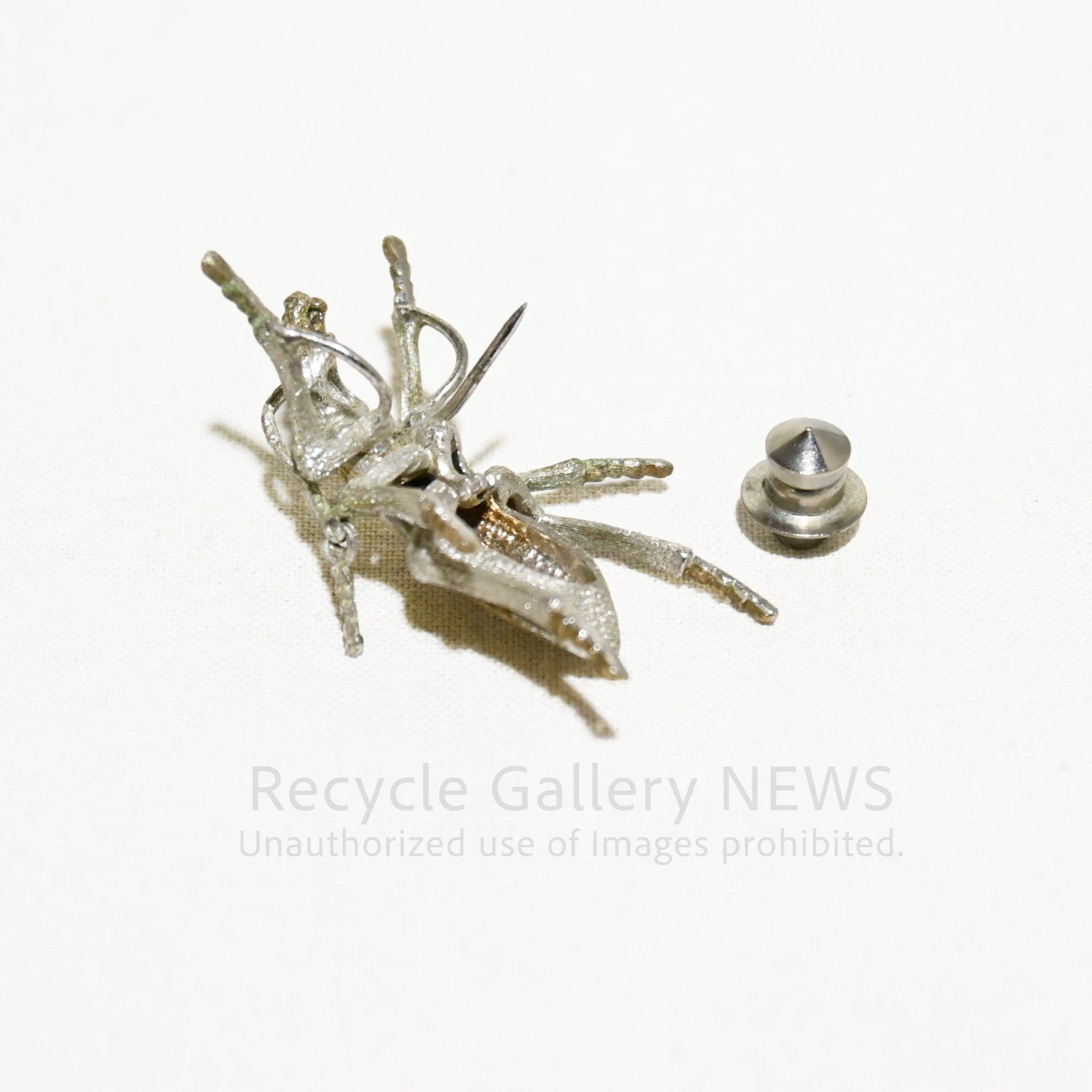 Ground beetle Brooch SILVER engraved Vintage / オサムシ 昆虫