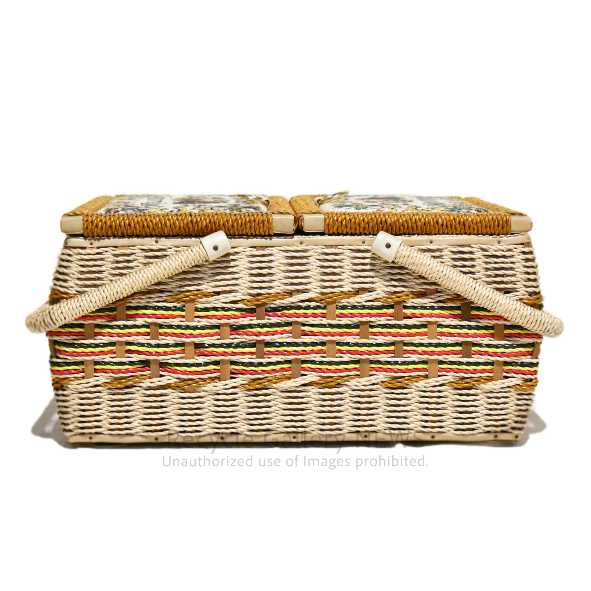 FRUIT OF THE ROOM Sewing Basket Box Retro Embroidery Vintage Unused / フルーツ・オブ・ザ・ルーム 裁縫箱 ソーイングバスケット レトロ 刺繍 ヴィンテージ 未使用 新古品