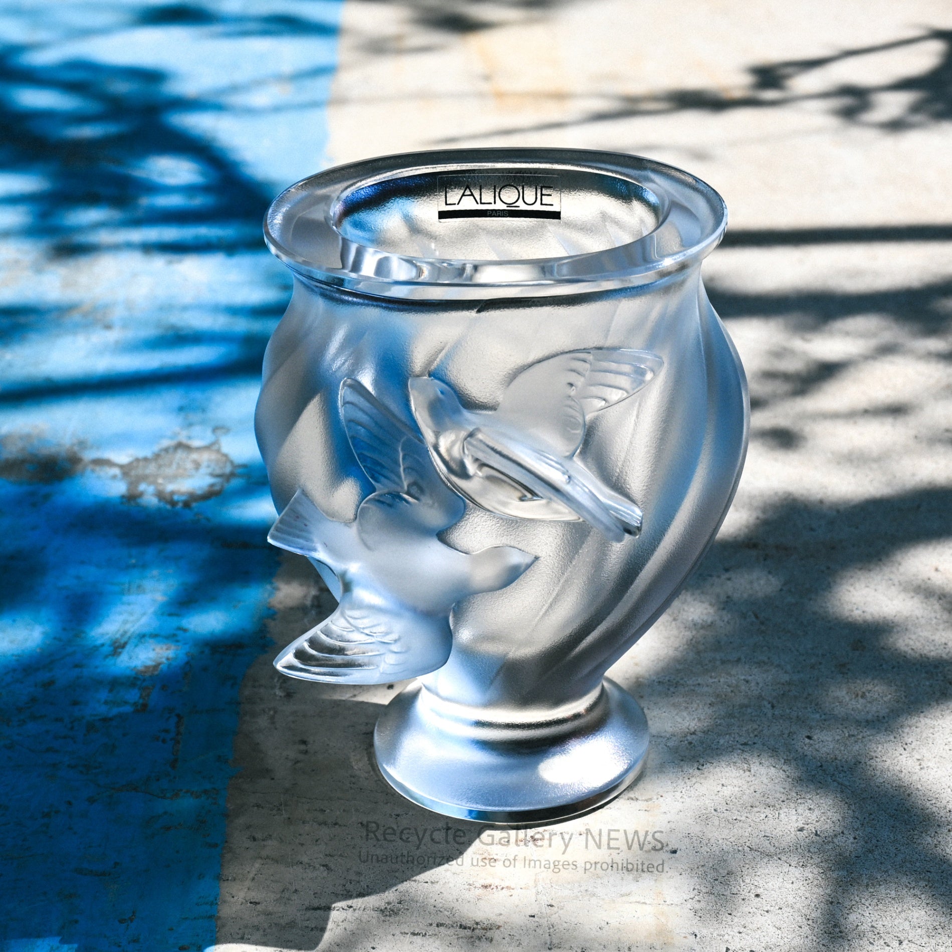 French Crystal Glass [LALIQUE ROSINE VASE] 50’s "Sculpture of Light" Artisan Craftsmanship / ラリック ロジーヌ ベース 50年代  フランス クリスタルガラス 光の彫刻 職人技