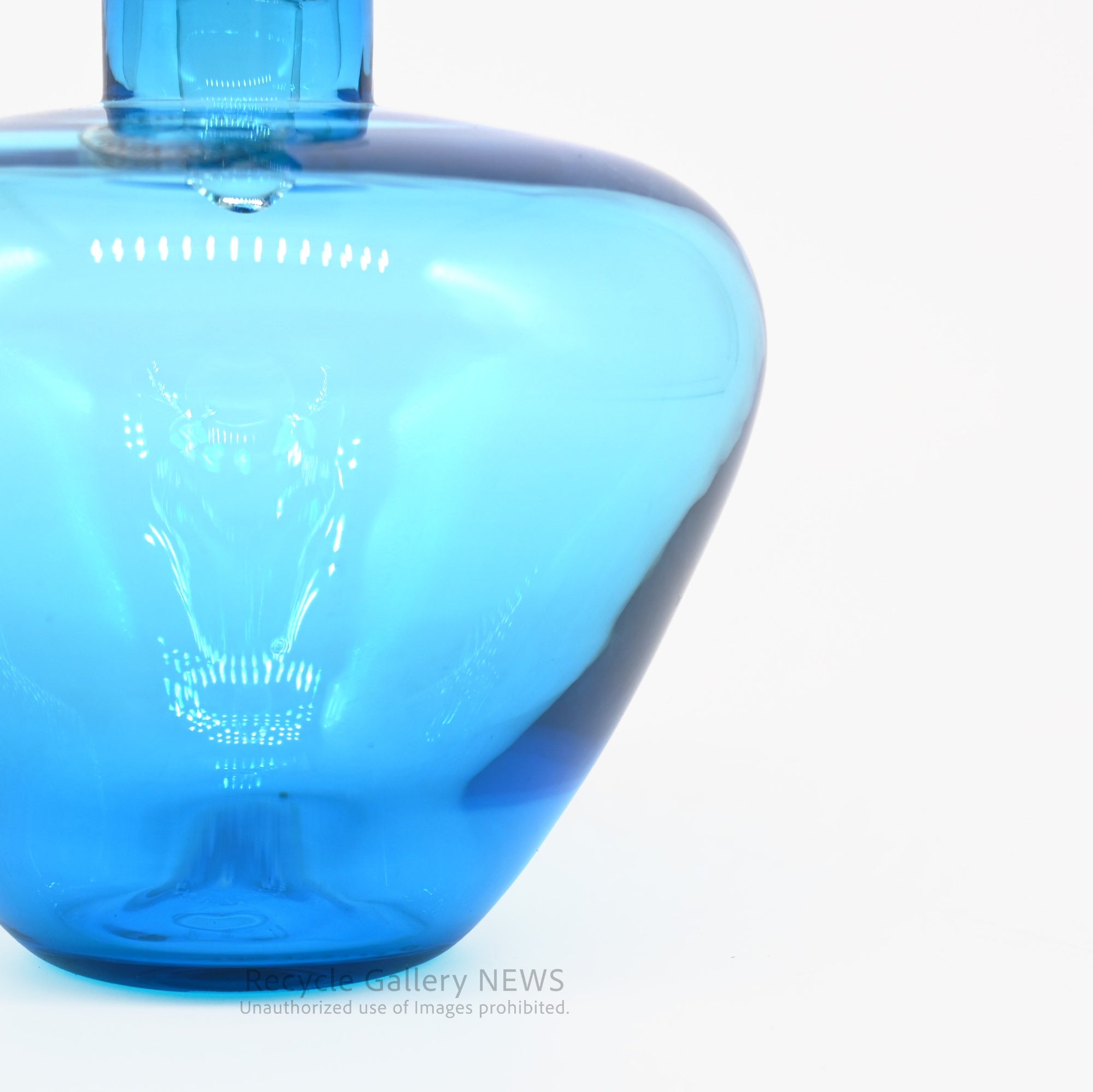 MURANO VENINI MONOFORINI Perfume Bottle Italia Blue Glass Art Piece / ムラノガラス ヴィニーニ社 香水瓶 イタリア モノフォリーニ 青色 アートピース