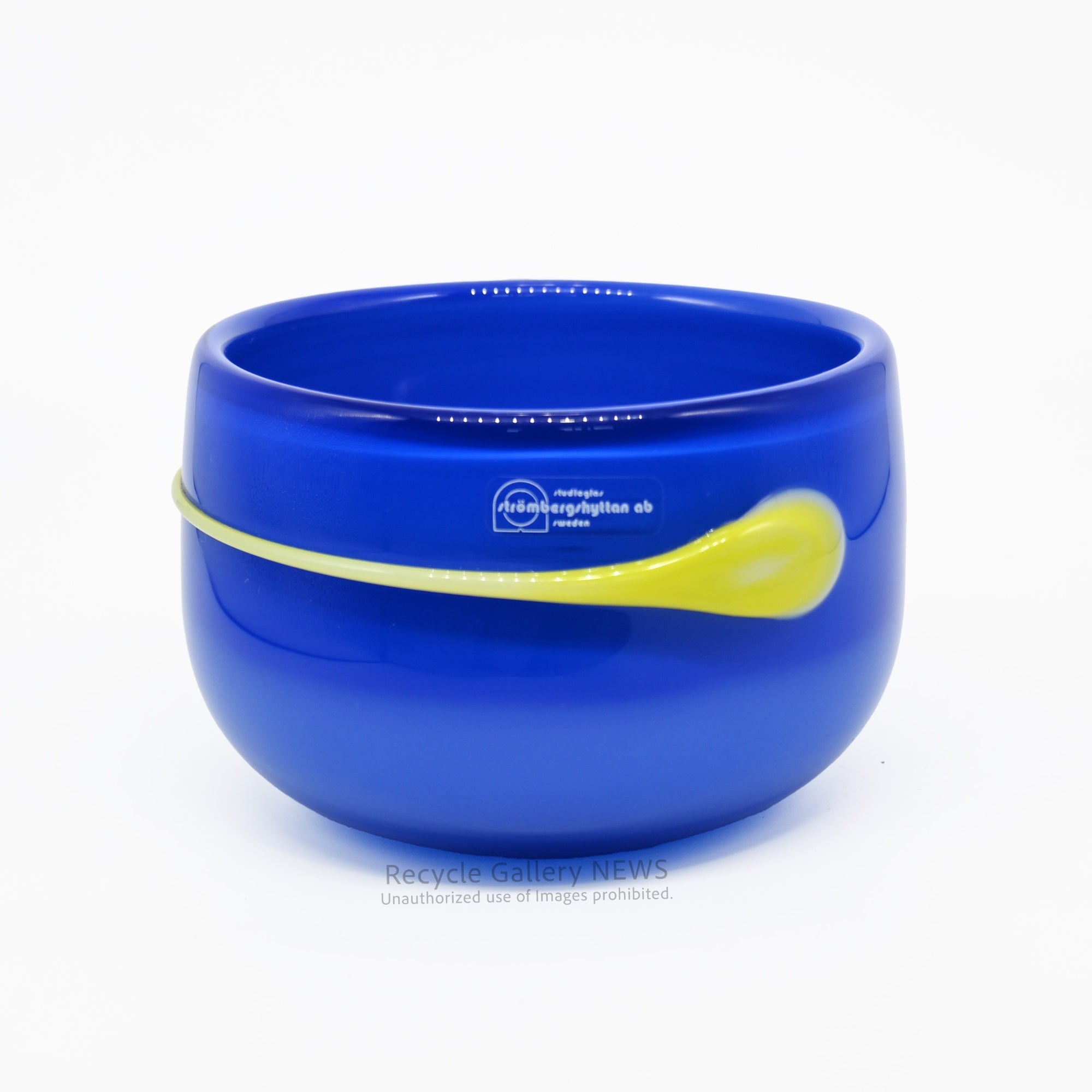 Strombergshyttan × Jonas Torstensson Blue glass bowl Scandinavian Style Swedish 1990's / ストロンベリヒッタン ヨナス・トルステンソン ブルーグラスボウル スウェーデン 北欧 1990年代
