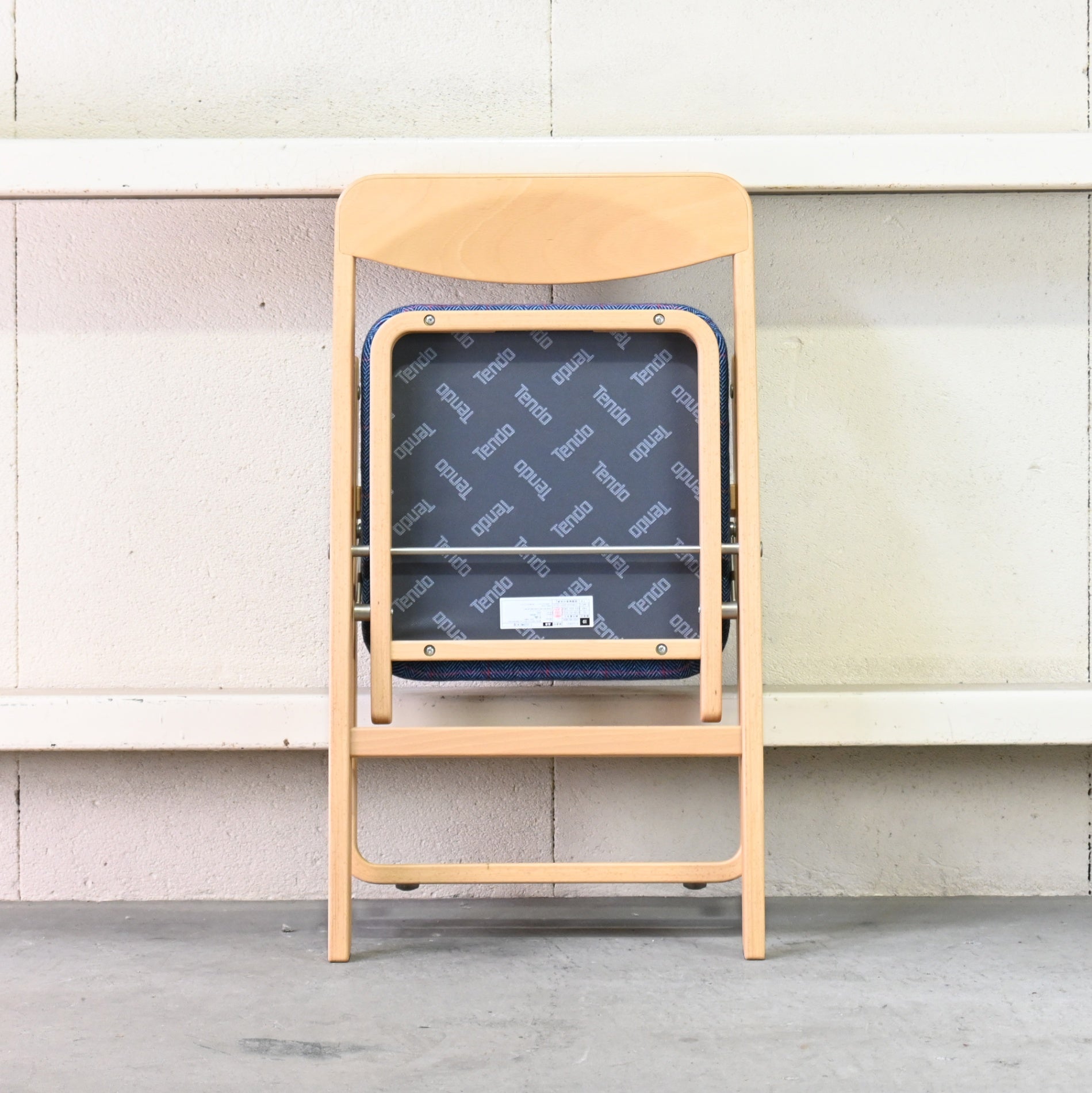 Tendo Folding chair T-3229WB-NT Japan Molded plywood / 天童木工 フォールディングチェア 折りたたみ椅子 廃盤シート張地布 日本 成形合板 木材