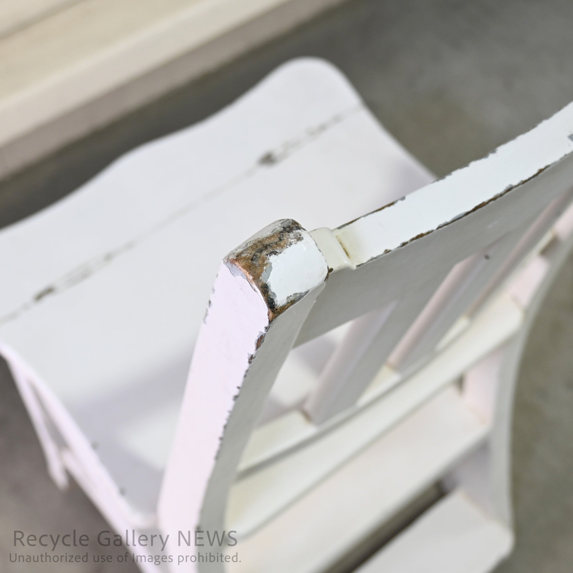 Vintage Foldable Library Step Chair White / ヴィンテージ 折りたたみ ライブラリー ステップ チェア 白