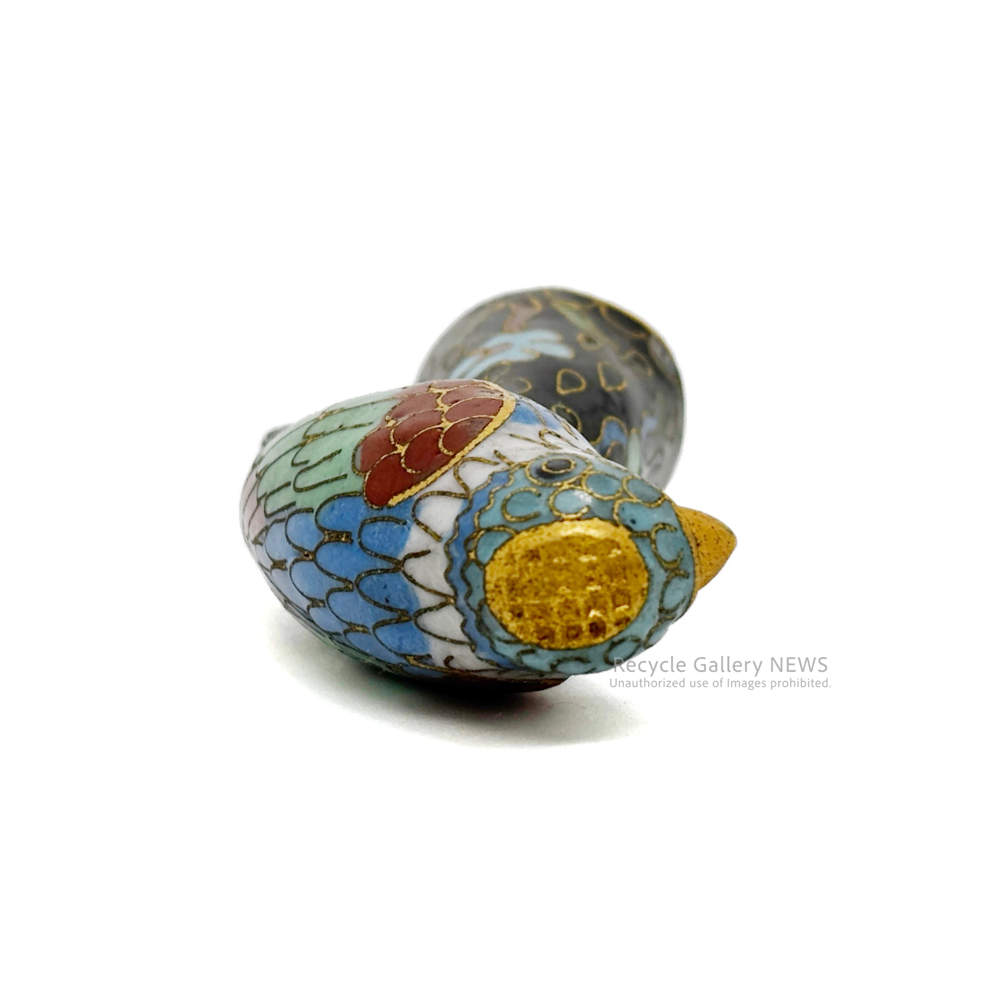 Cloisonné bird thimble Keitai Blue / 鳥 指ぬき 七宝 景泰藍 80年代ヴィンテージ