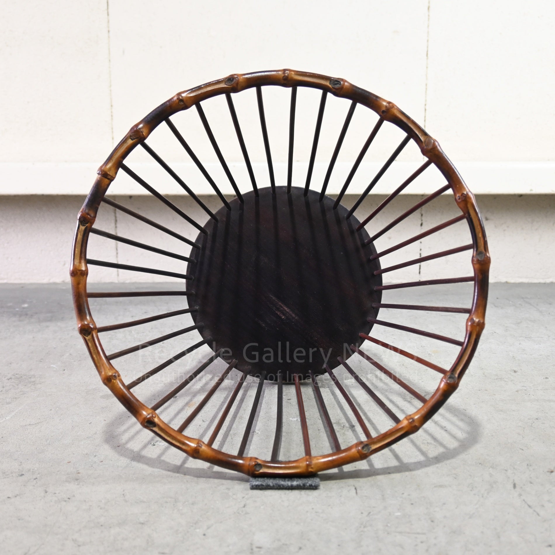 Vintage Wood & Bamboo Basket Dark Brown Magazine Rack Planter Covers Boho interior Crafts Japanese Modern / ヴィンテージ 木竹脚付きバスケット ダークブラウン マガジンラック プランターカバー 民芸 和モダン アジアンインテリア
