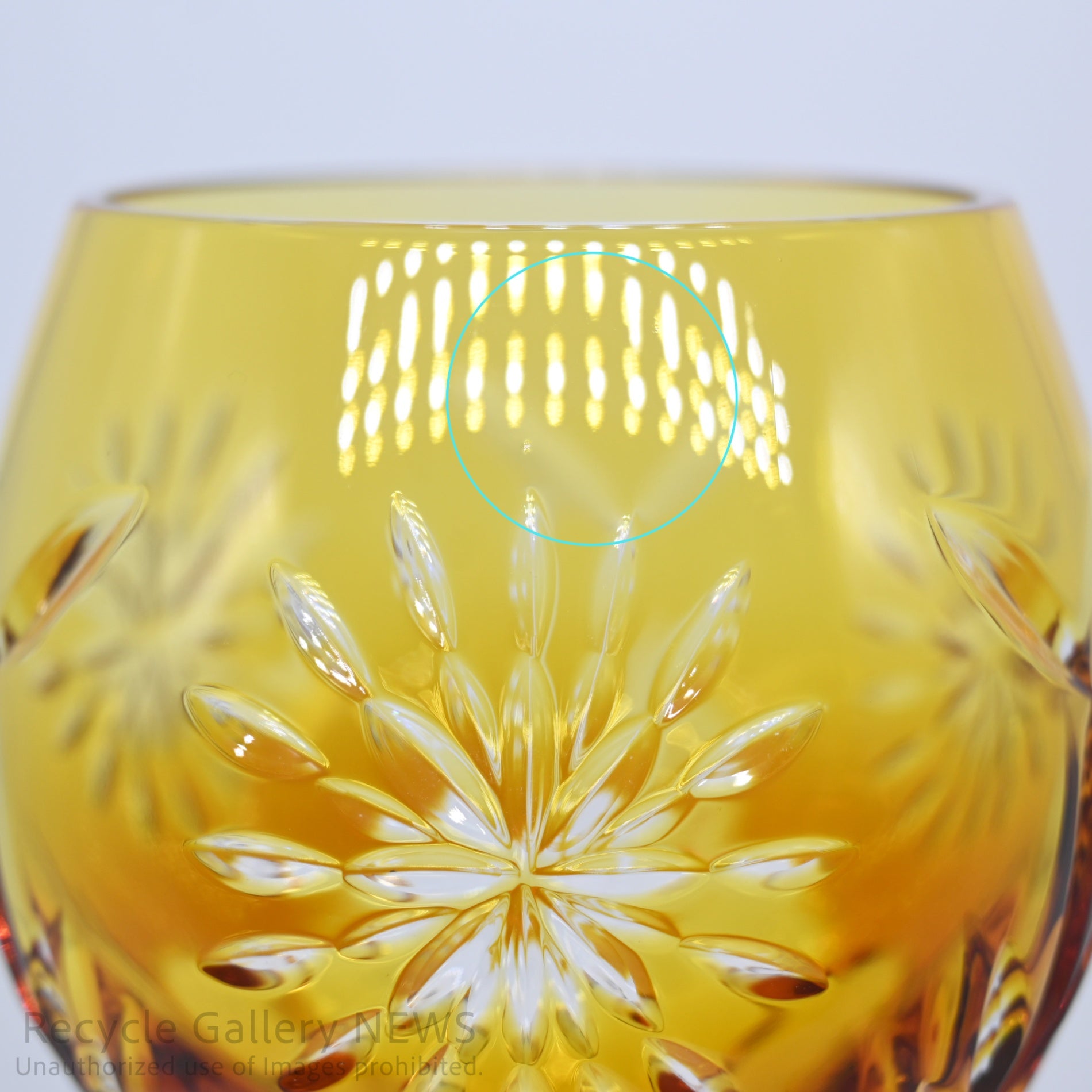 Golden Hour Cut Glass Wine Glass Amber Gradation Botanical Motif Retro / アンバーカラー 琥珀色 グラデーション カットガラス ワイングラス ボタニカルモチーフ レトロ