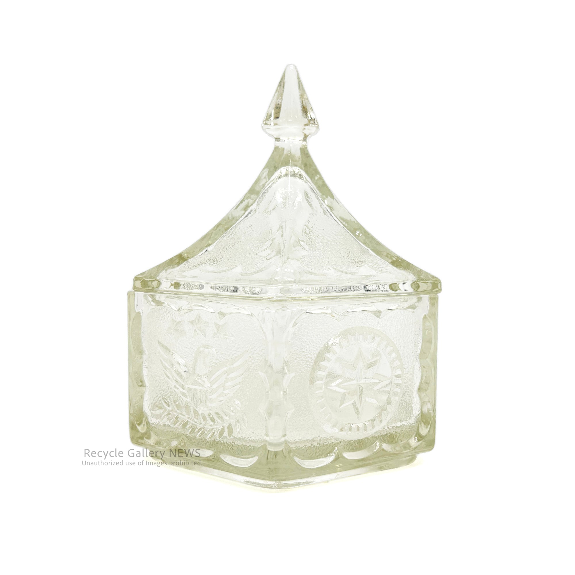 Indiana Glass Eagle & Stars Candy Pot USA Vintage / インディアナグラス イーグル＆スターズ キャンディーポット アメリカンヴィンテージ