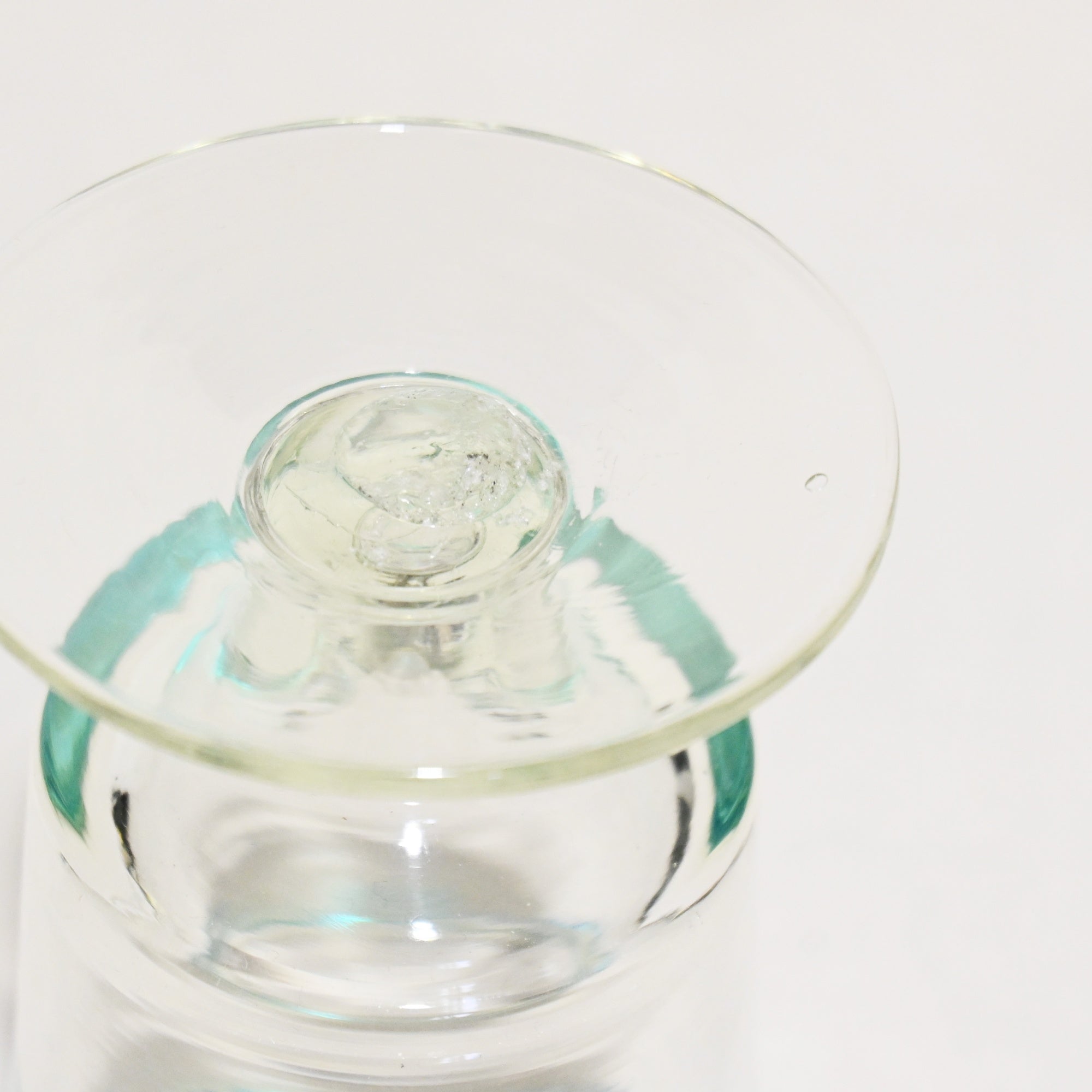 Vintage Japanese Blown glass Blue&Clear Ice Cup Parfait Glass / ヴィンテージ 和ガラス 吹きガラス 青＆透明 氷コップ パフェグラス