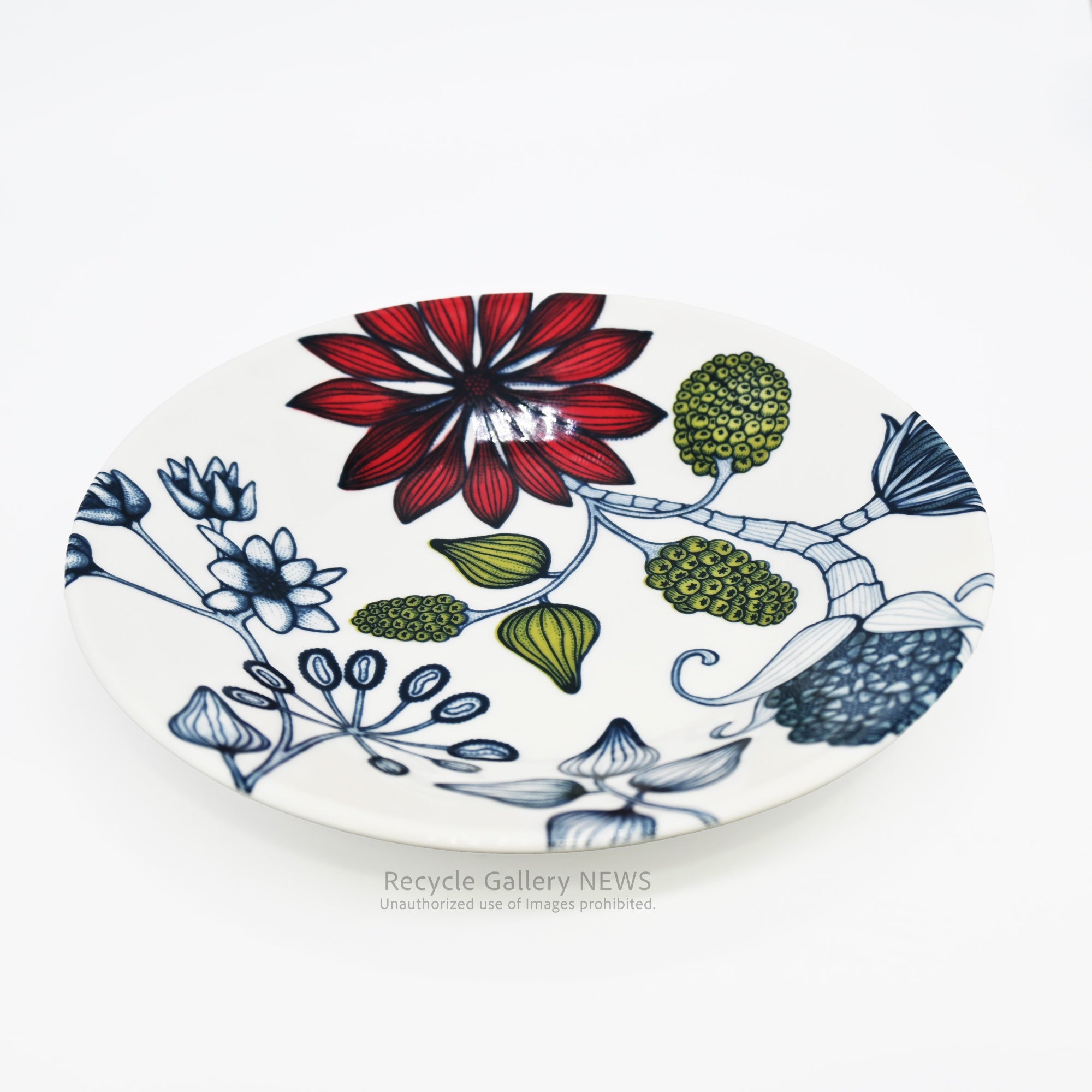 ARABIA Runo Summer Ray Finland Floral 16.5cm Plate Old Backstamp  Scandinavian Style / アラビア ルノ サマーレイ 16.5cmプレート フィンランド  花柄 北欧 旧スタンプ