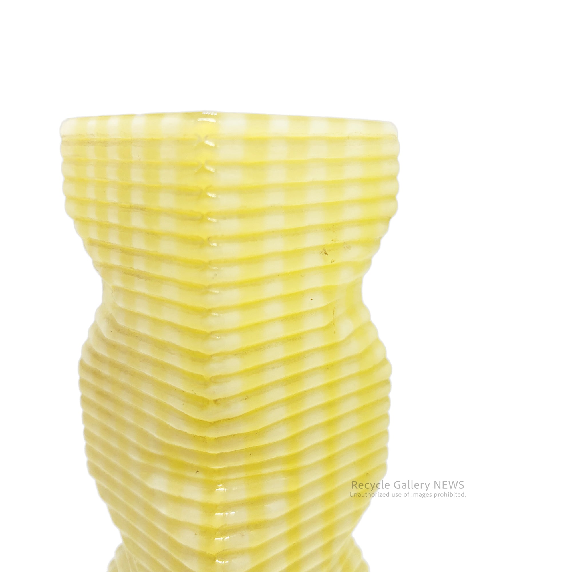 Tajima Art Glass Vase Yellow 1960s Japan /  田島硝子 花瓶 フラワーベース イエロー 1960年代 日本