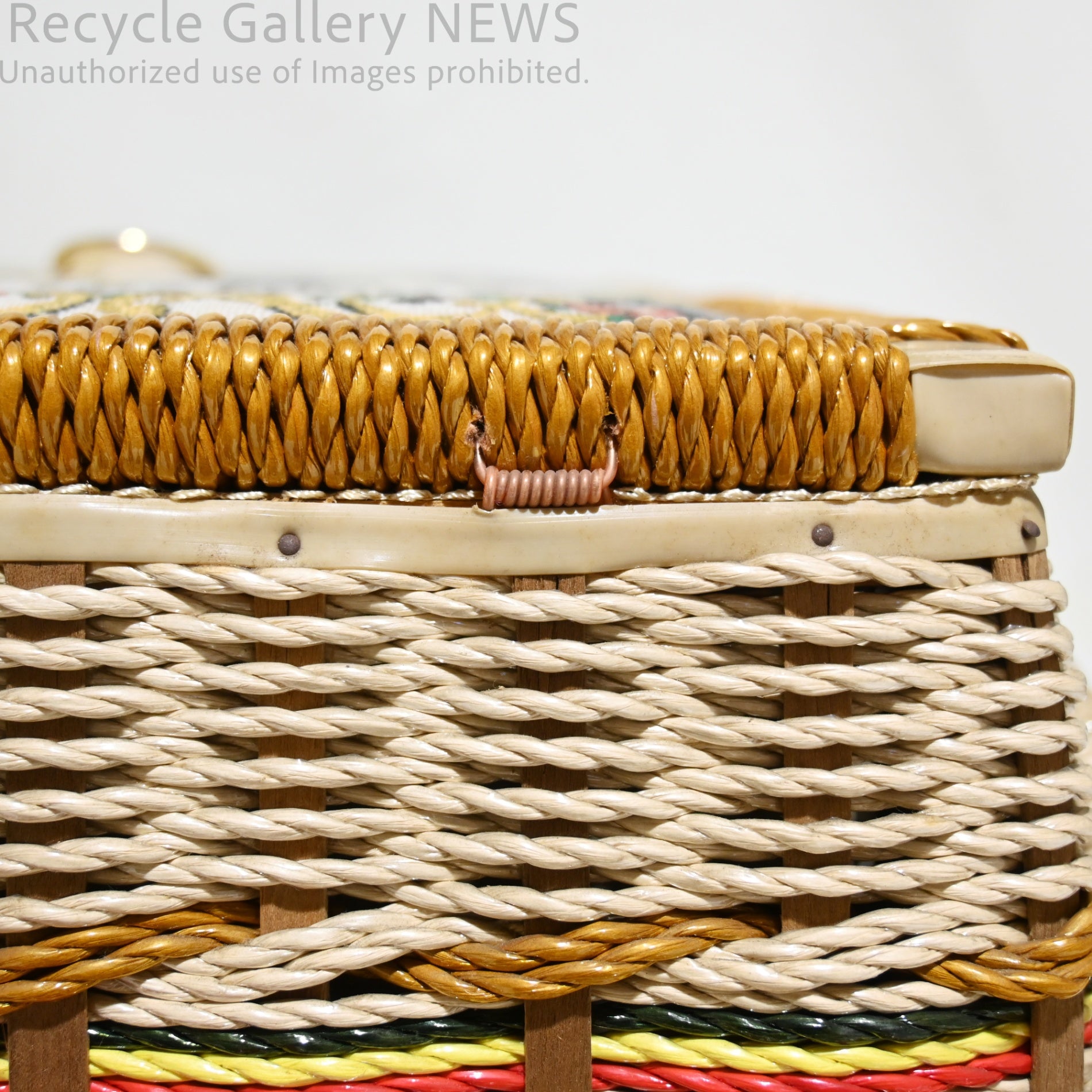 FRUIT OF THE ROOM Sewing Basket Box Retro Embroidery Vintage Unused / フルーツ・オブ・ザ・ルーム 裁縫箱 ソーイングバスケット レトロ 刺繍 ヴィンテージ 未使用 新古品