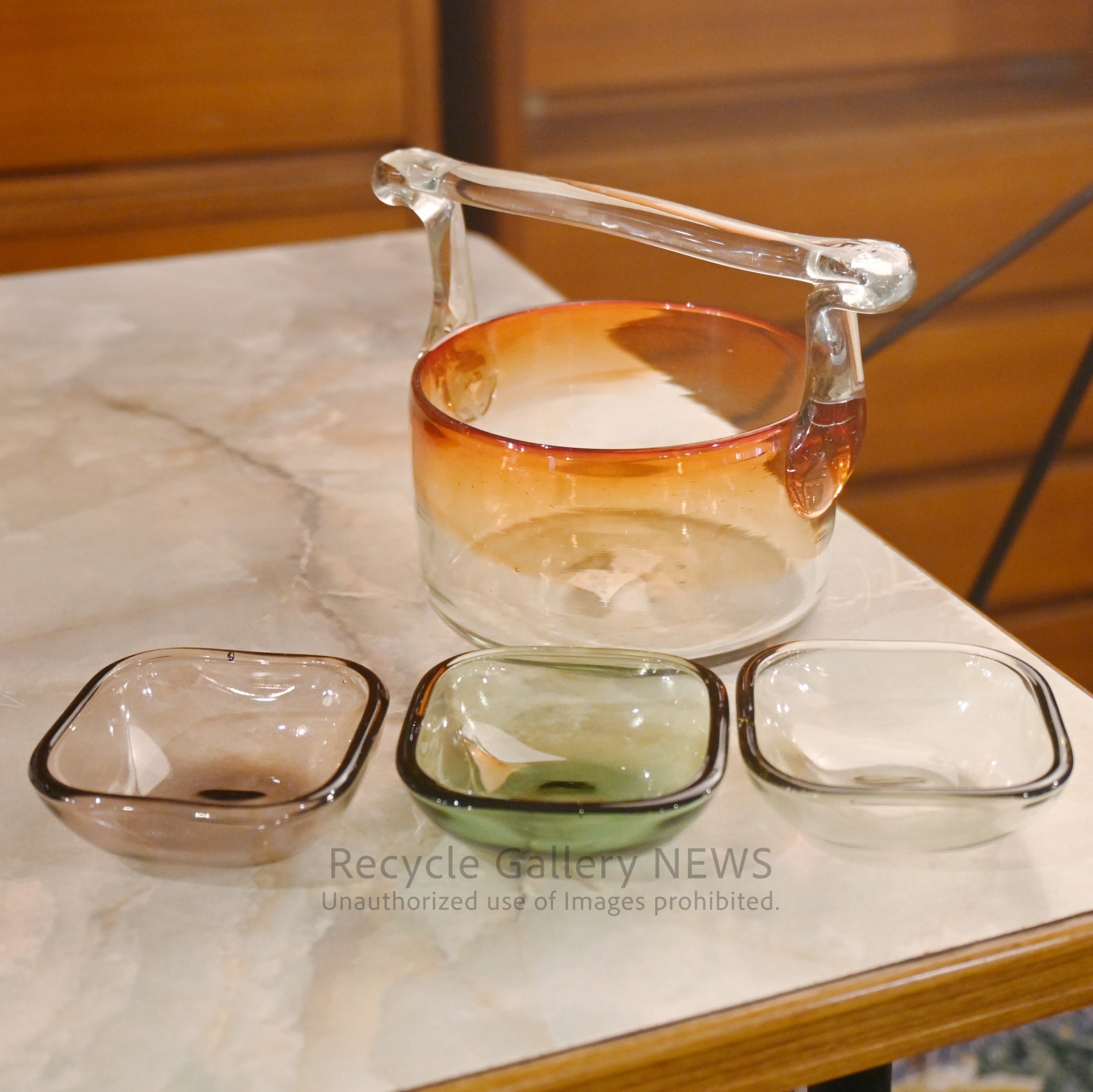 Rare Hoya Glass "Starting Unit series" Set of 6 Plates Japanese Tableware Showa Retro / 保谷硝子 スターティングユニット６点セット  日本 食器 昭和レトロ 希少