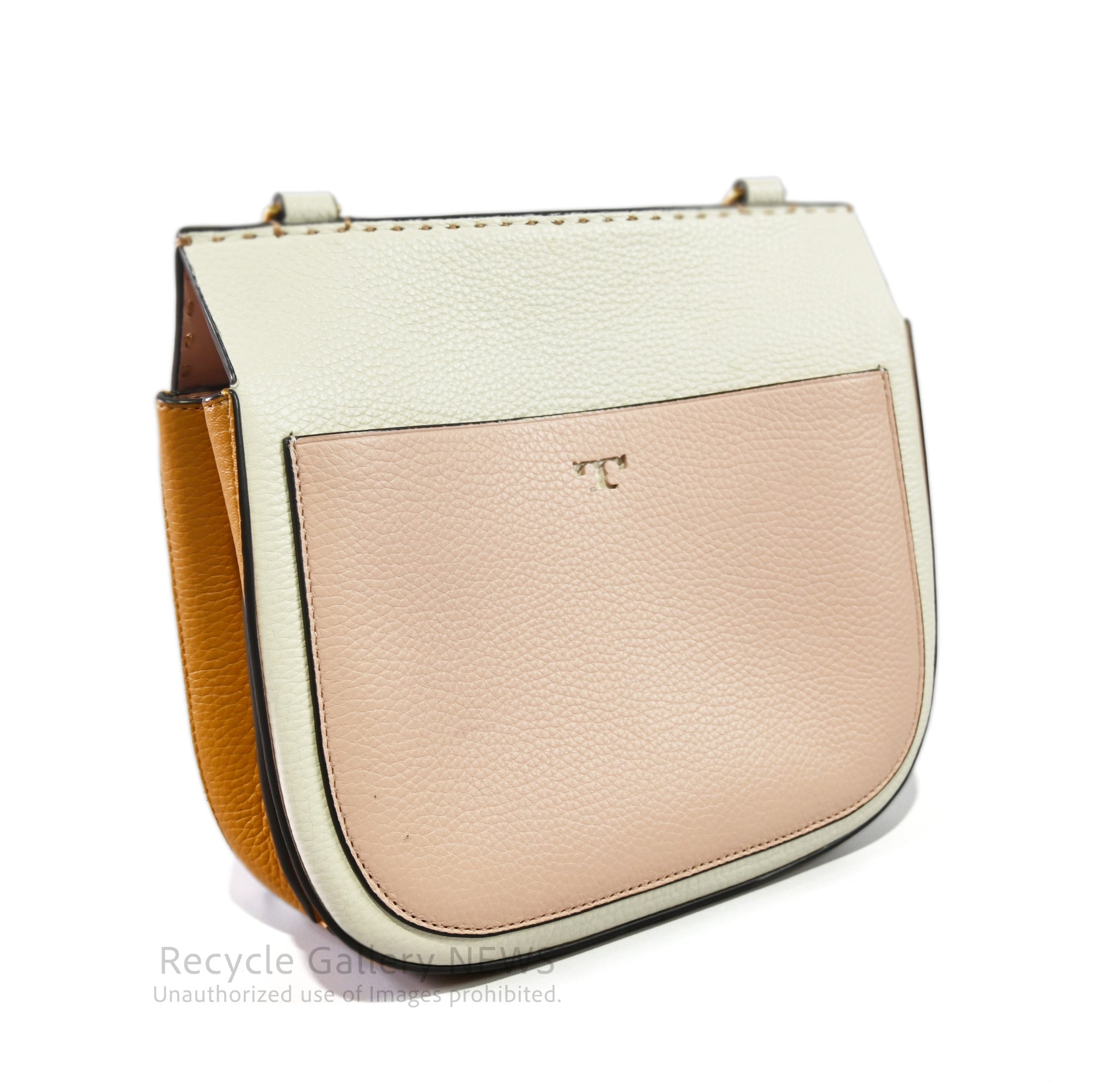 Tory Burch Mcgraw Botanical Appliqué Satchel Leather Bag / トリーバーチ マックグロー サッチェル レザー ハンドバッグ パッチワーク ベージュ ボタニカル