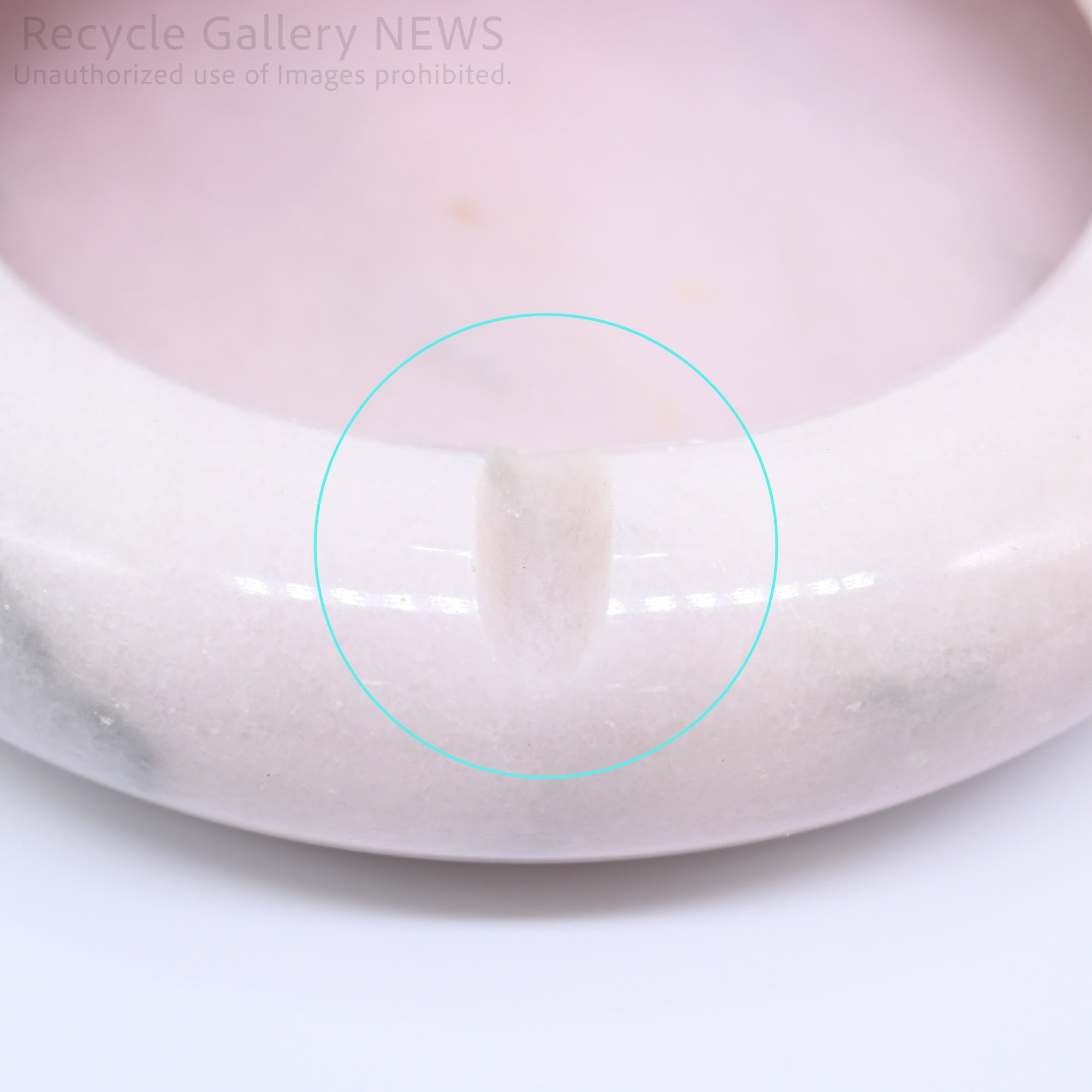 Pink Marble Ash Tray Mid-Century Modern Space Age Decor / ピンク大理石 アッシュトレイ 灰皿 円形 丸 マーブル ストーン ミッドセンチュリー モダン スペースエイジ 韓国インテリア