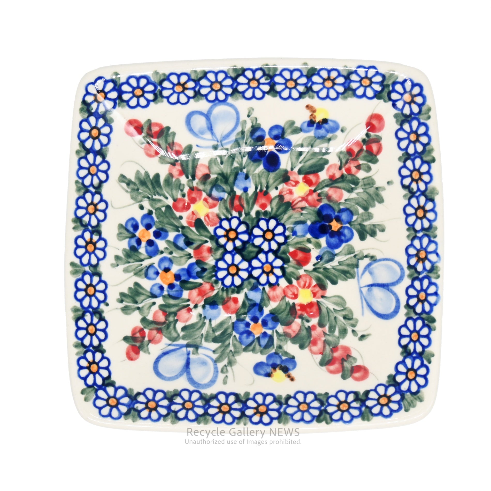 VENA Polish Floral Square Bowl Eastern European Tableware / ヴェナ ポーランド 花柄 スクエアボウル  東欧 テーブルウェア