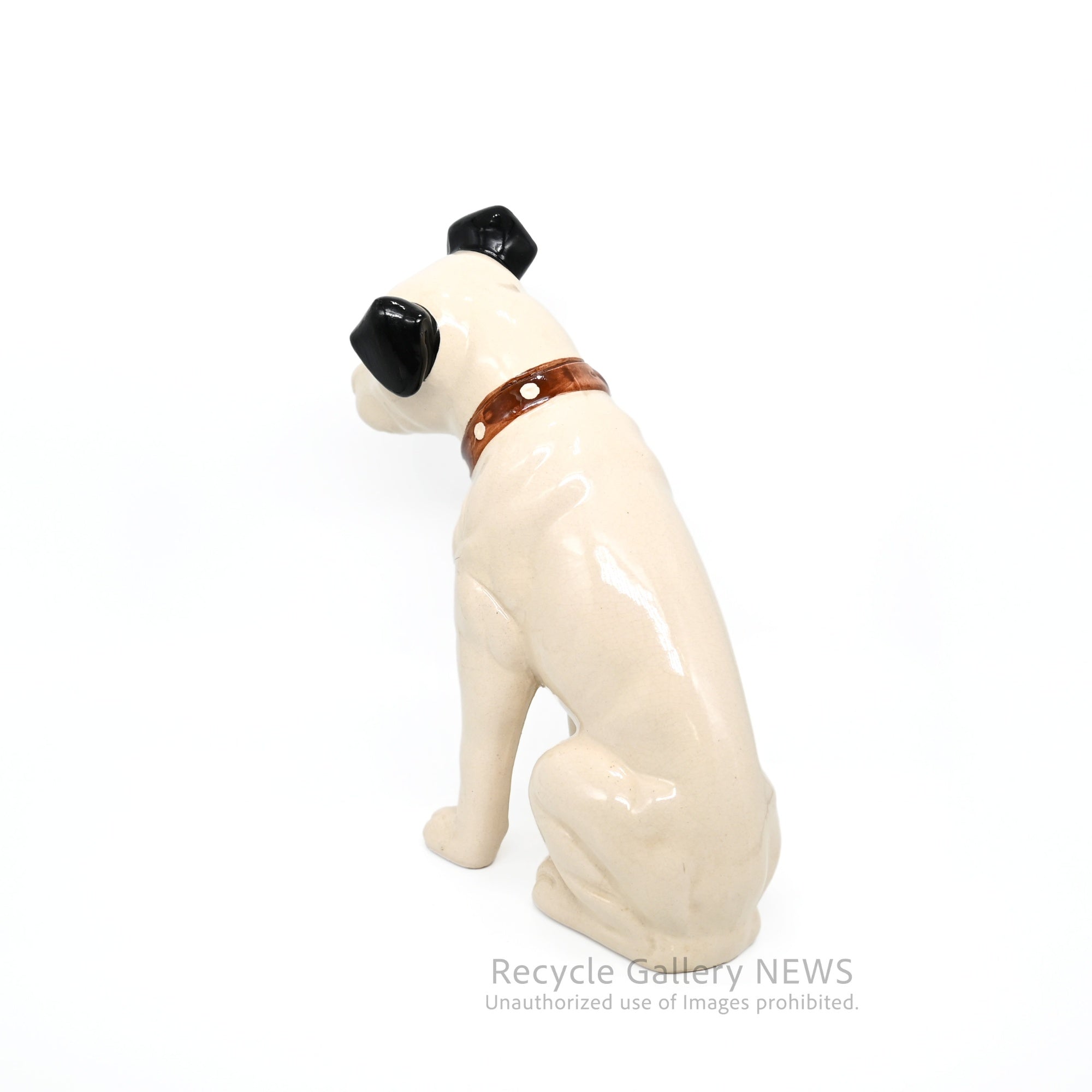 His Master's Voice "Nipper" Vintage Ceramic Dog Figurine Ornament Victor White /『主人の声』ビクター犬 ニッパー 陶器フィギュリン オブジェ 犬の置物 オーディオ レトロ 白
