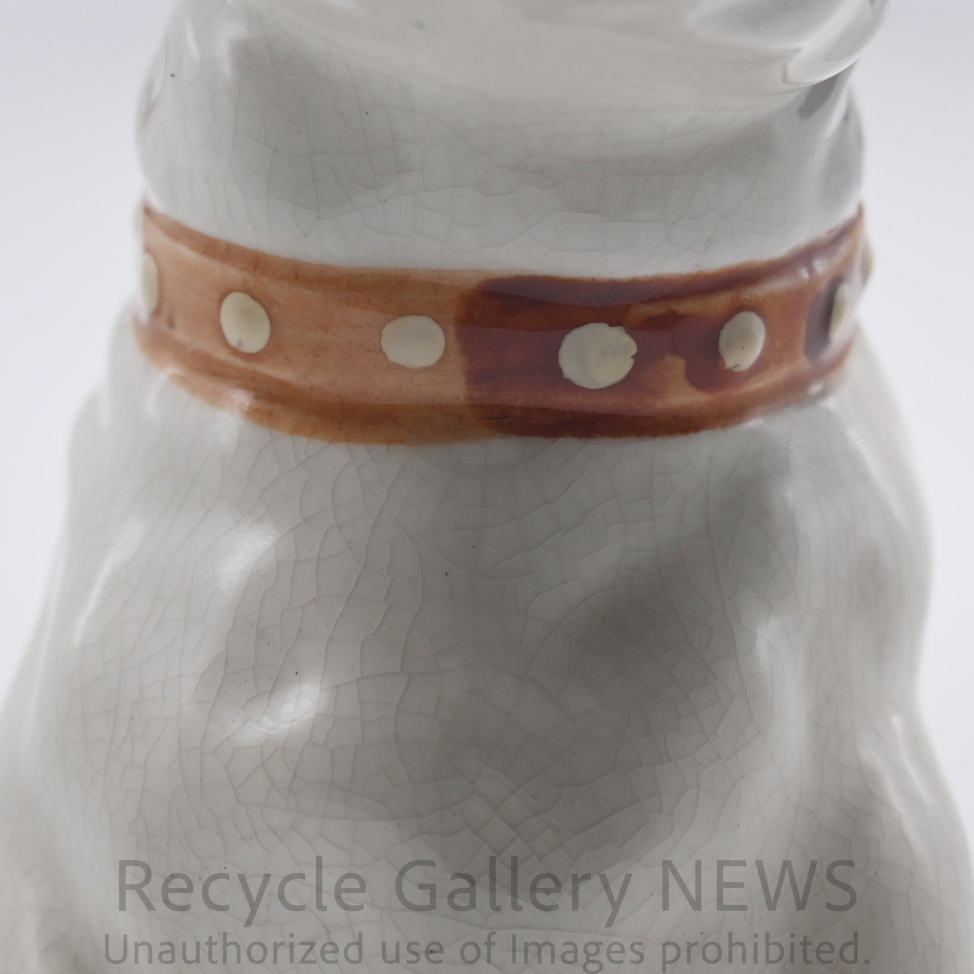 His Master's Voice "Nipper" Vintage Ceramic Dog Figurine Ornament Victor White / 『主人の声』ビクター犬 ニッパー 陶器フィギュリン オブジェ 犬の置物 オーディオ レトロ 白